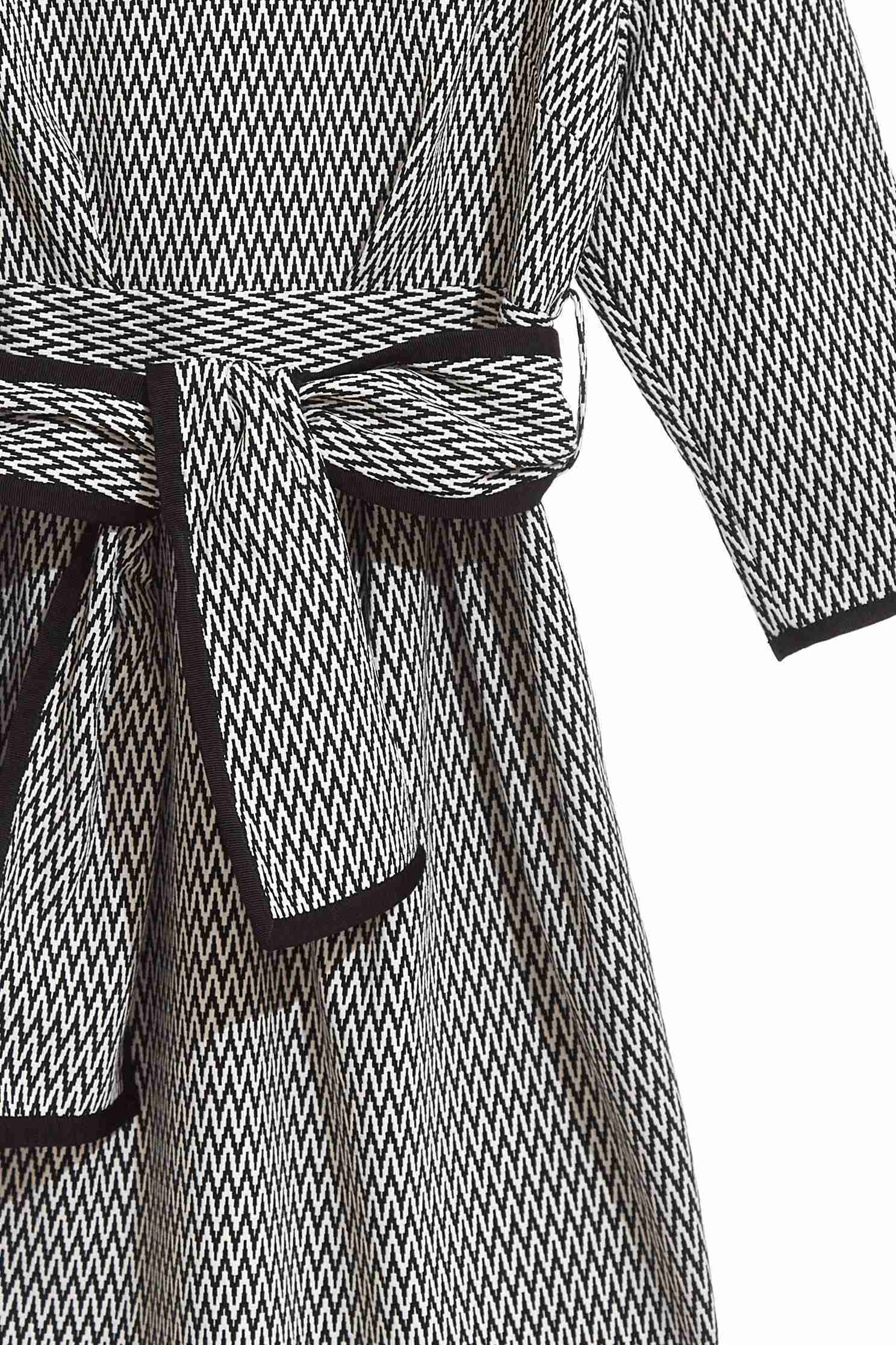 Houndstooth dress,V-neck dress,長袖洋裝