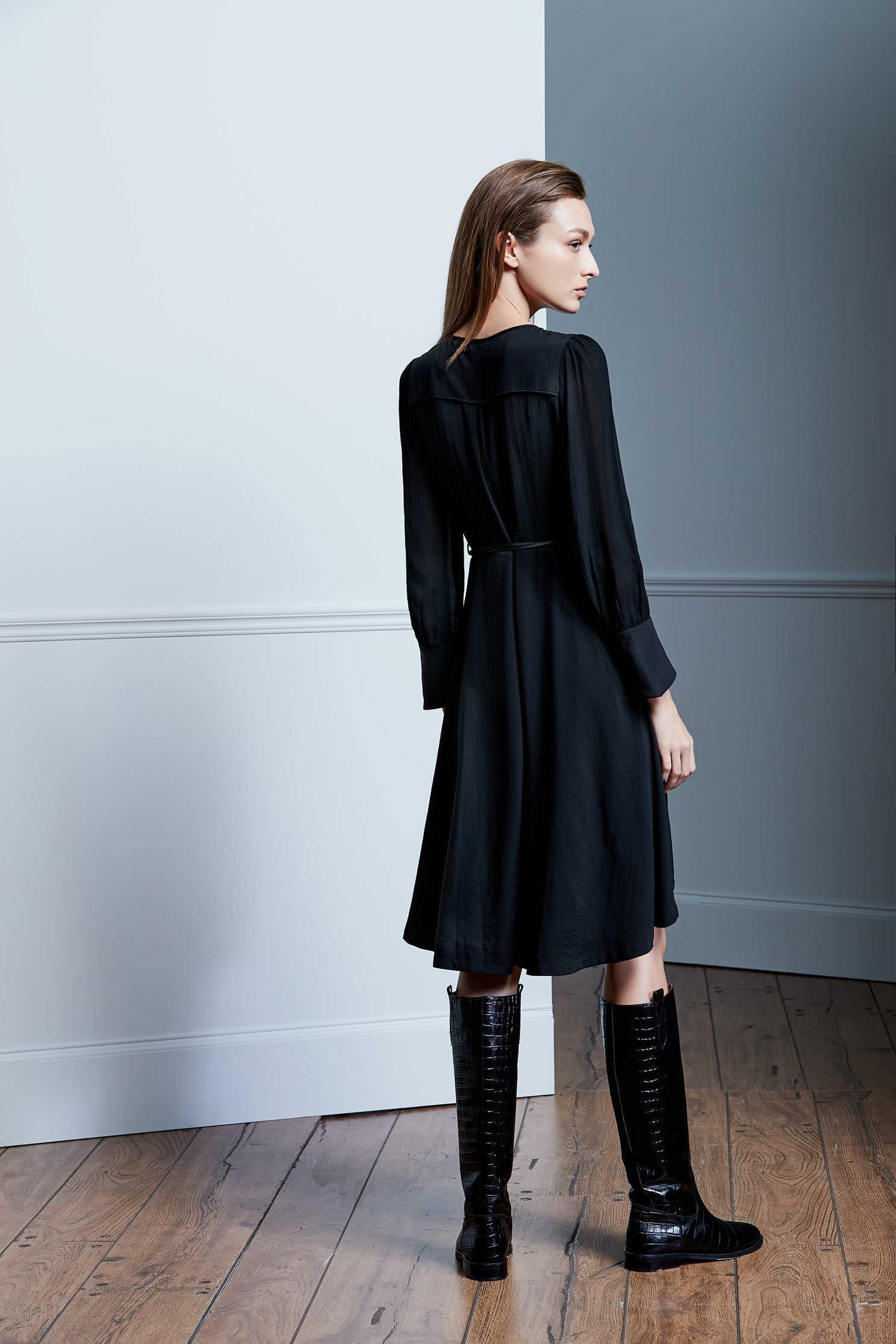 V neck dress,V-neck dress,Dress,Cocktail Dress,Valentine,長袖洋裝,Chiffon,Chiffon Dress,Black dress