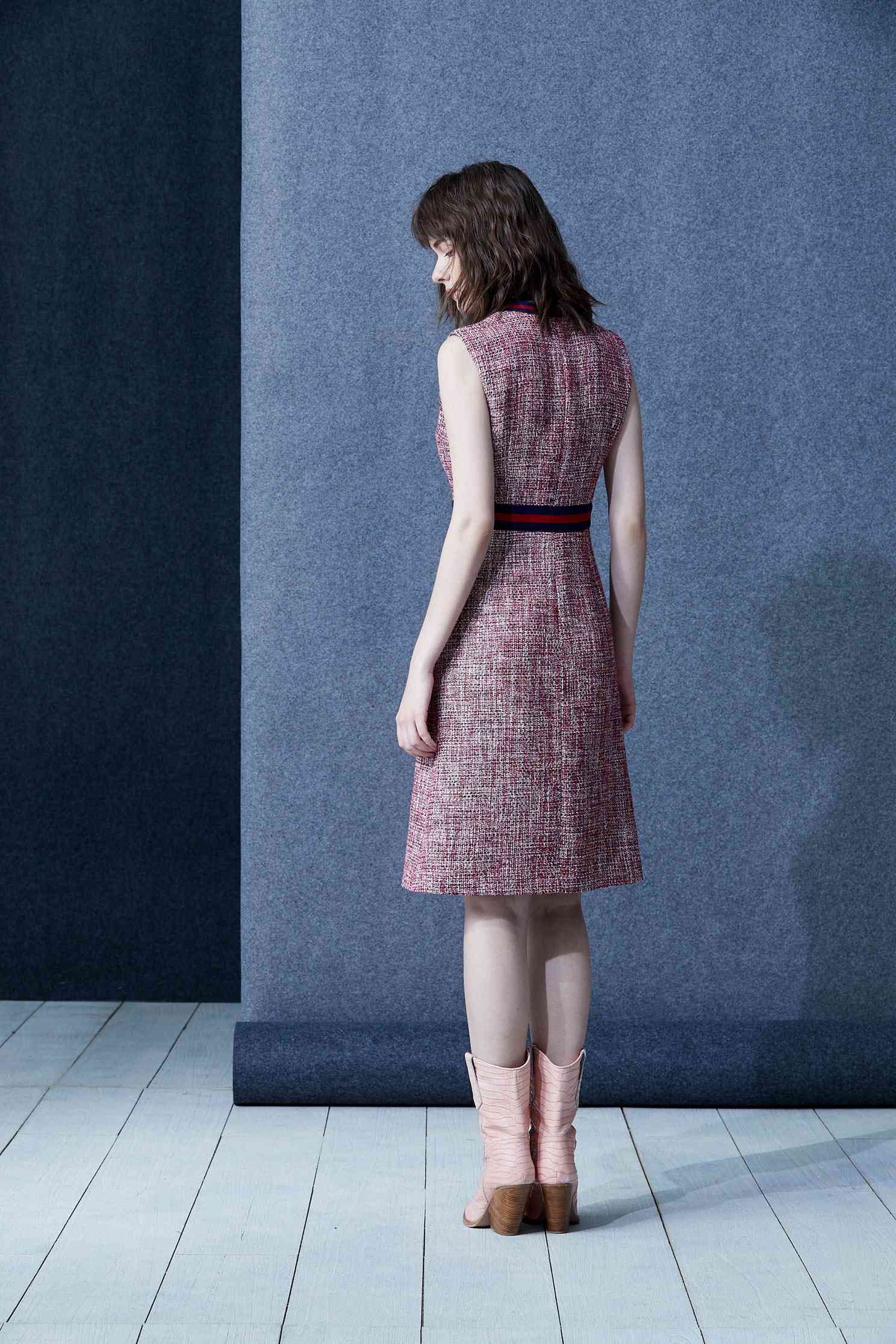 Blue/red wool dress,dress,casualdress,sleevelessdress