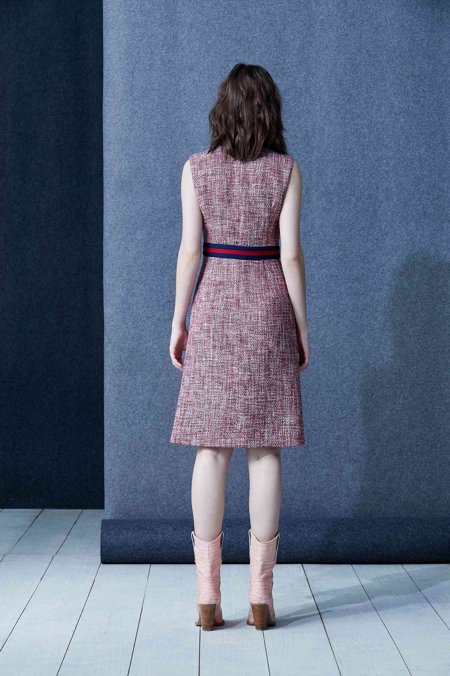 Blue/red wool dress,dress,casualdress,sleevelessdress