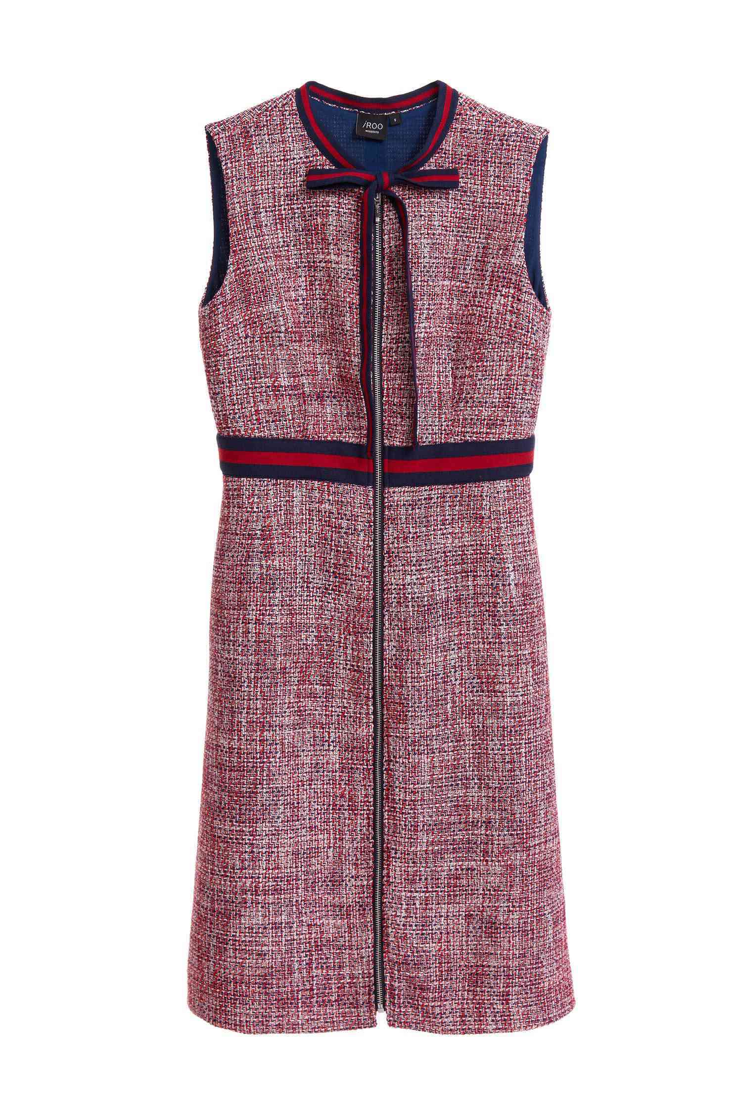 Blue/red wool dress,dress,casualdress,sleevelessdress