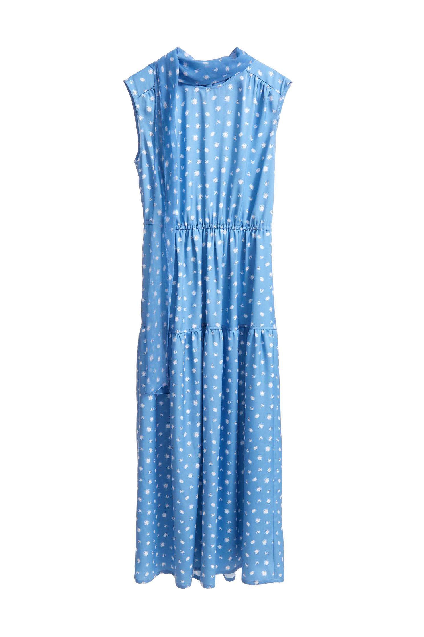 Flowy fashion dres,Pantone blue,Cocktail Dress,無袖洋裝