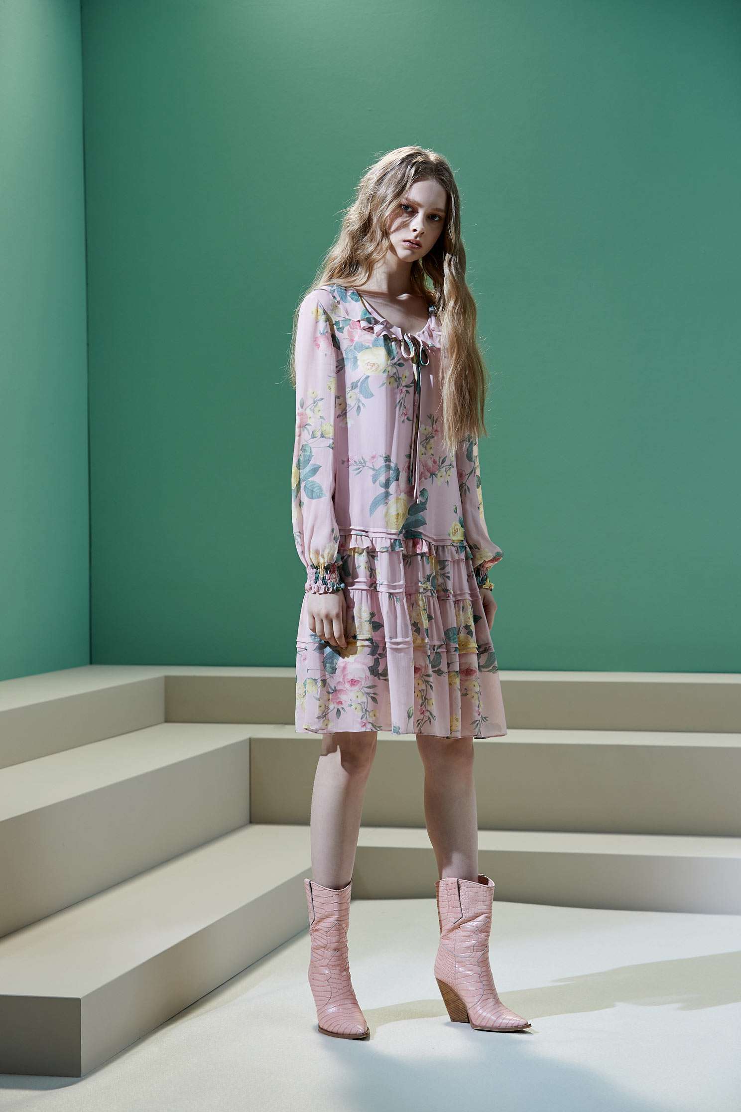 Romantic flowy short skirt,Dress,Casual dress,Rayon,i-select,Long dress