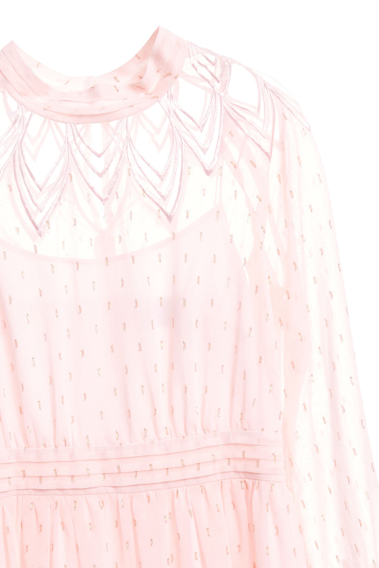 Embroidered chiffon dress,Dress,embroidery,刺繡洋裝,Cocktail Dress,i-select,embroidered,透膚洋裝,長袖洋裝,Chiffon,Chiffon Dress