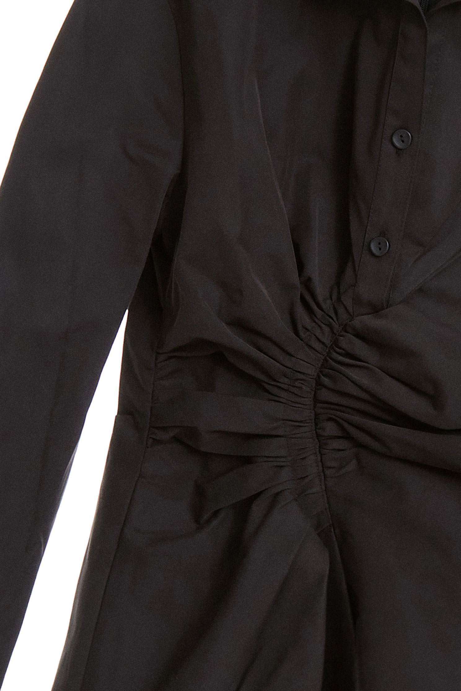Black waistshirt dress,v-neckdress,cocktaildress,blouse,longsleevedress