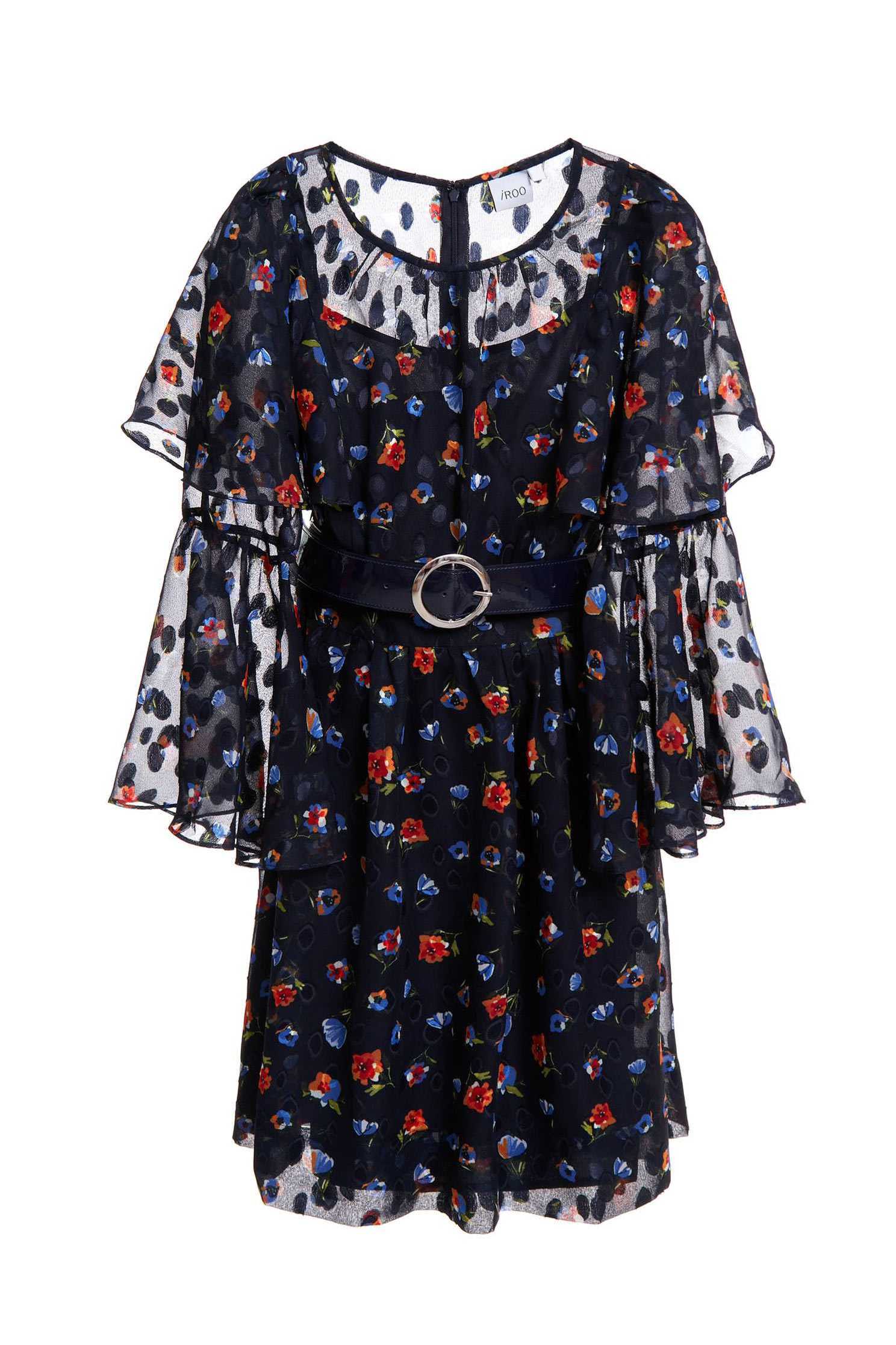 Flower chiffon dress,dress,printeddress,cocktaildress,longsleevedress,chiffon,chiffondress