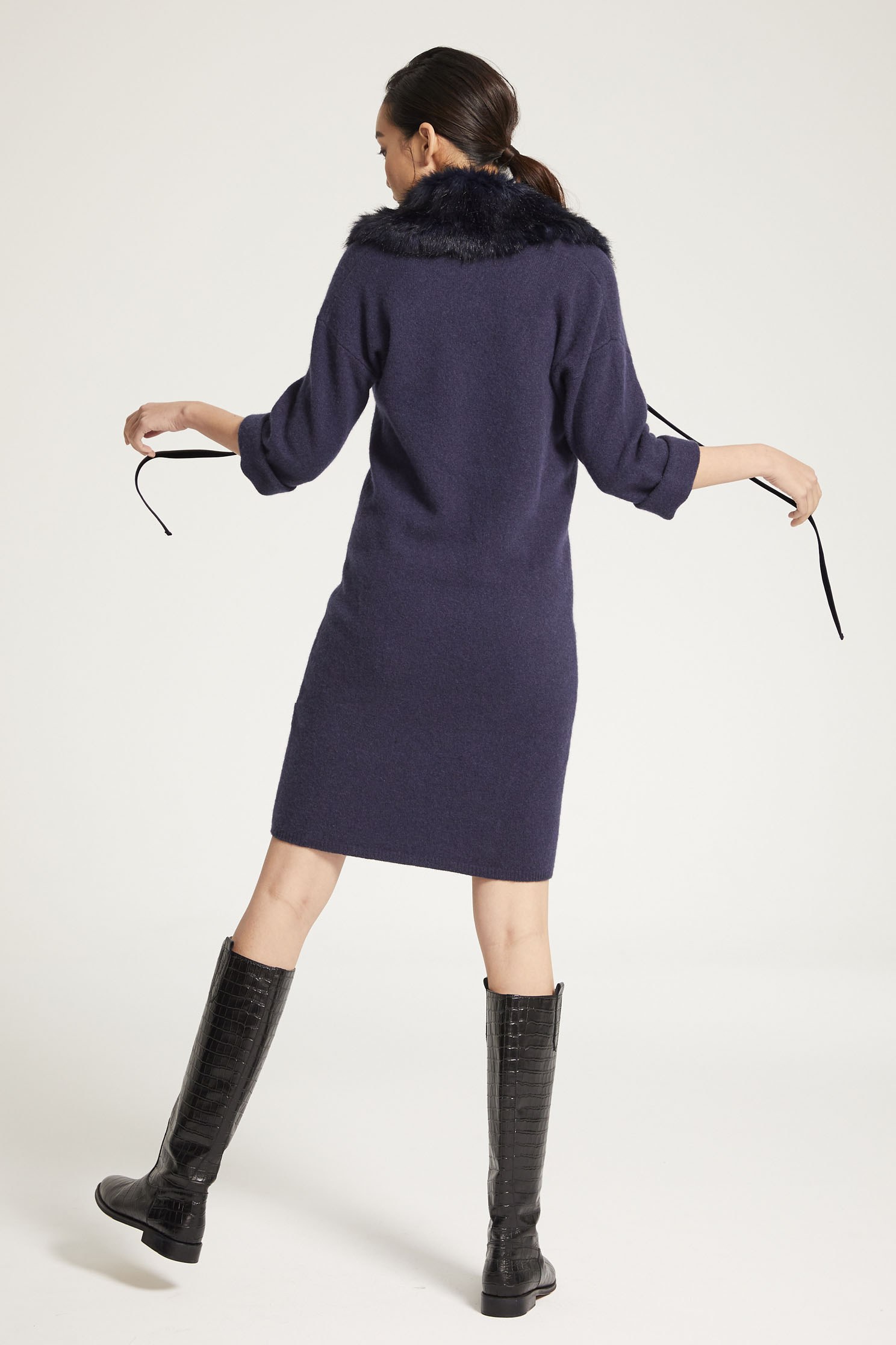 Two-piece V-neck knitted dress,V-neck dress,Dress,Cocktail Dress,Pure wool,Lace,Lace Dress,Fairlsle life,knitting,Knitted Dress