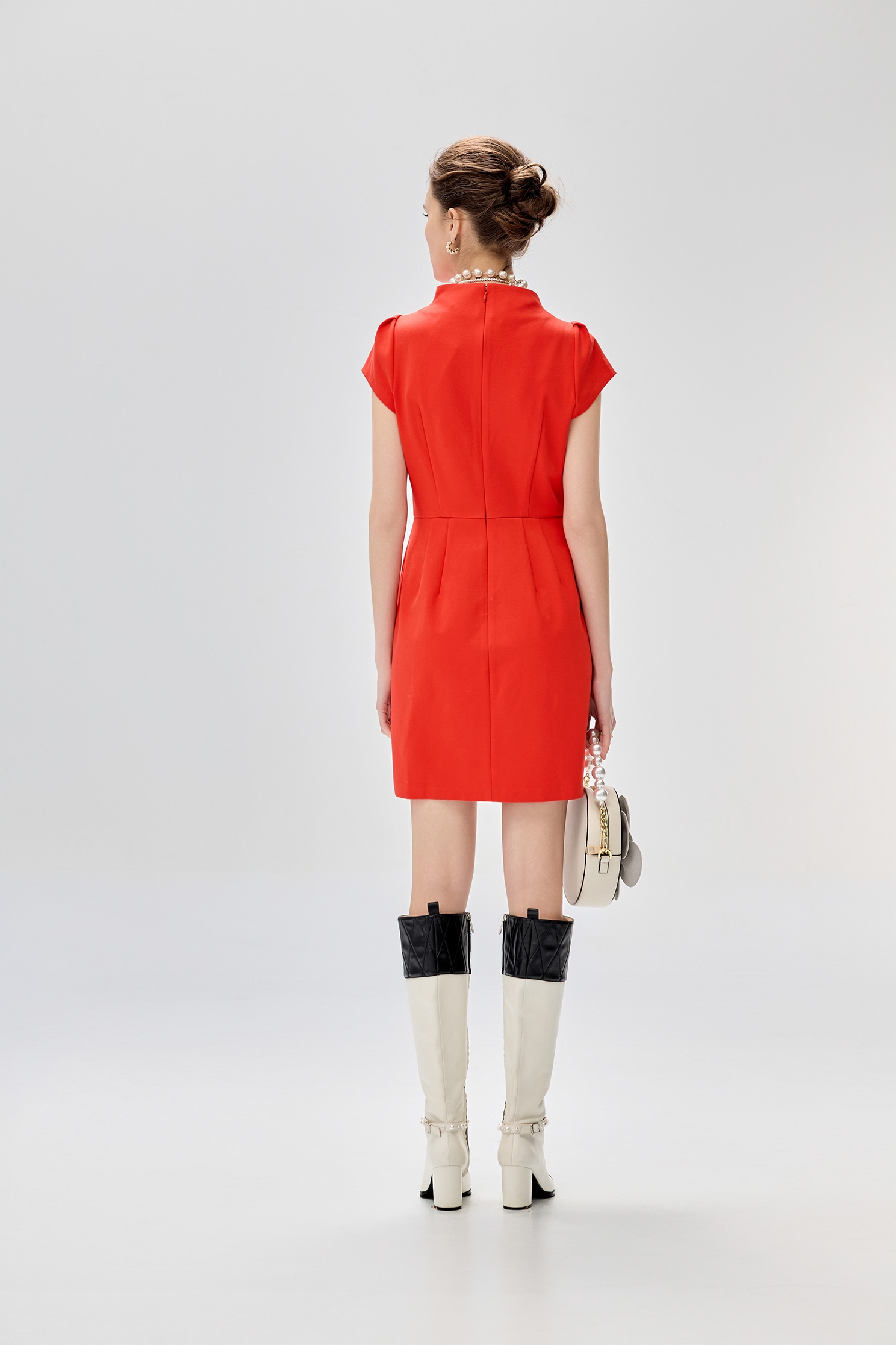 優雅火焰色復古洋裝優雅火焰色復古洋裝,一般洋裝,洋裝特輯,短袖洋裝,秋冬穿搭