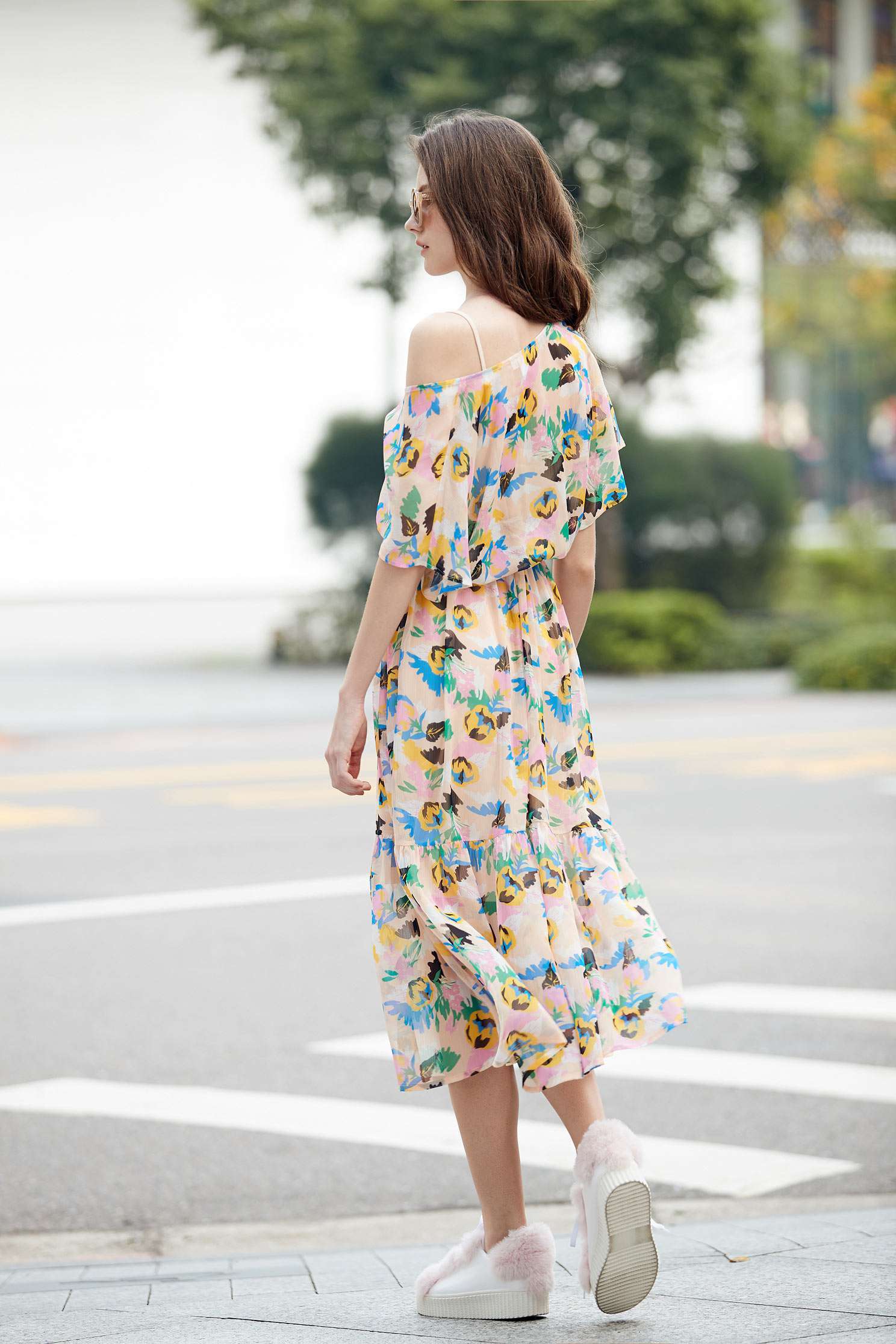 Floral chiffon dress,v-neckdress,cocktaildress,shortsleevedress,chiffon,chiffondress