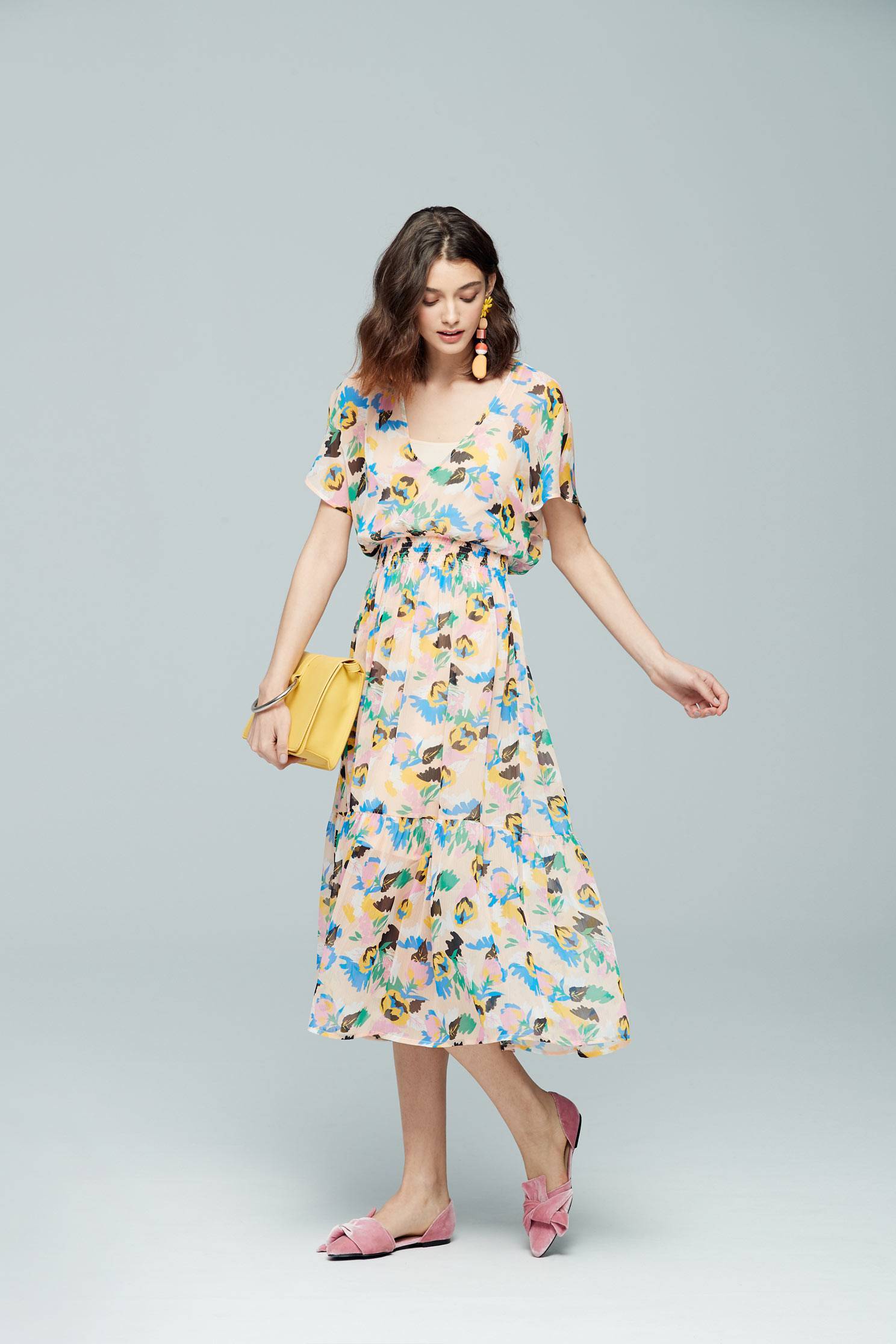 Floral chiffon dress,v-neckdress,cocktaildress,shortsleevedress,chiffon,chiffondress
