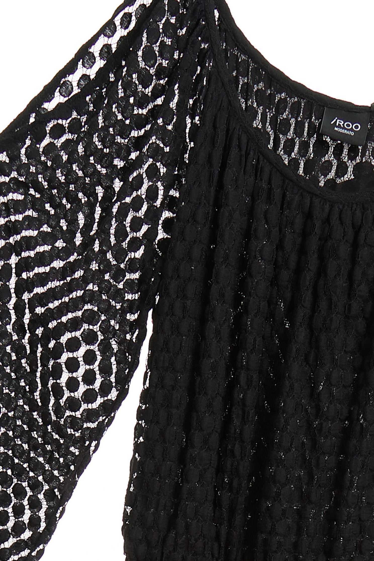dot dress WITH CUT-OUT SHOULDERS,U-neck dress,Cocktail Dress,Lace,Lace Dress,透膚洋裝,長袖洋裝,Black dress