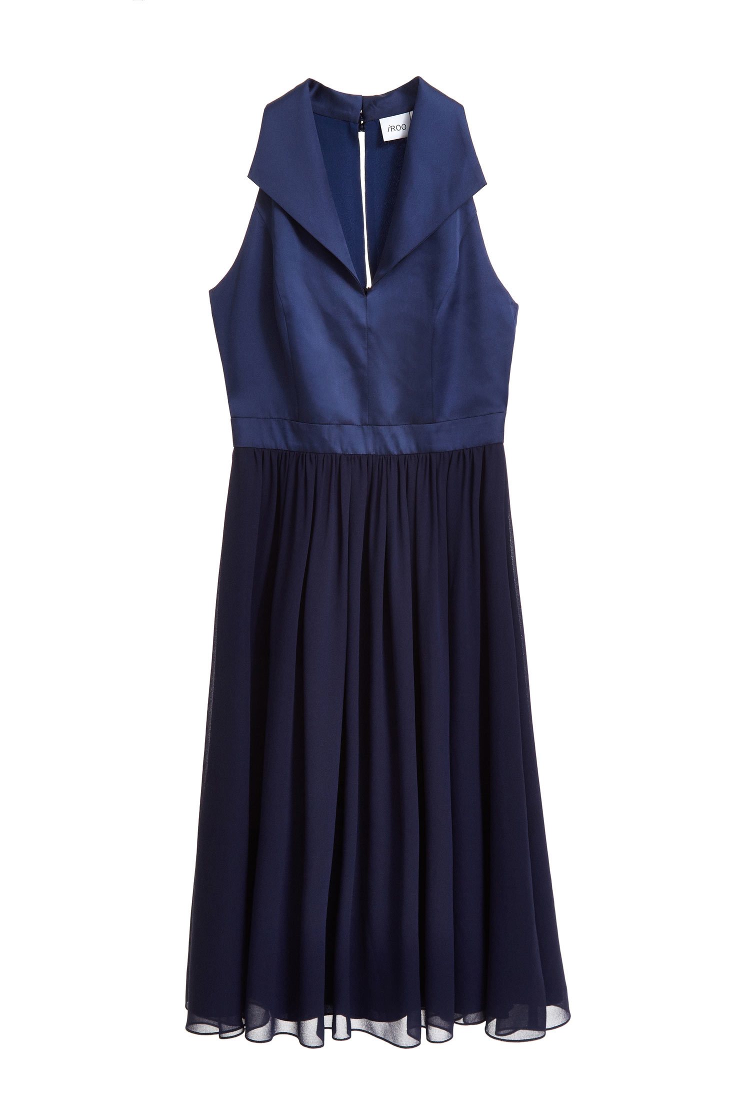 Elegant lapel design sleeveless dress,v-neckdress,cocktaildress,sleevelessdress,chiffon,chiffondress