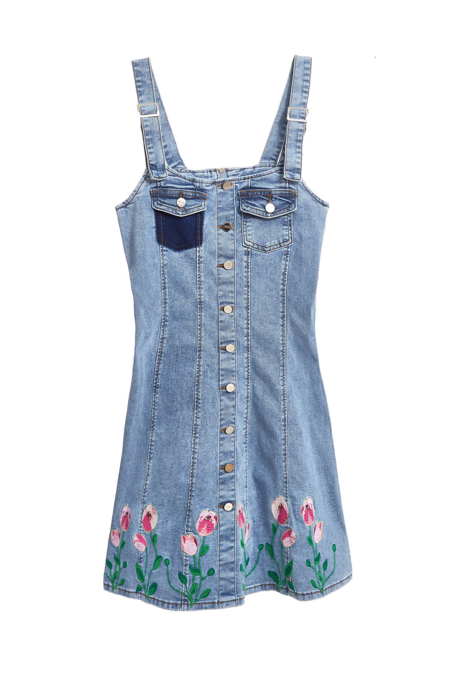 Embroidered denim dress,dress,tanning,casualdress,embroidery,embroiderddress,sleevelessdress,cowboy,embroidered
