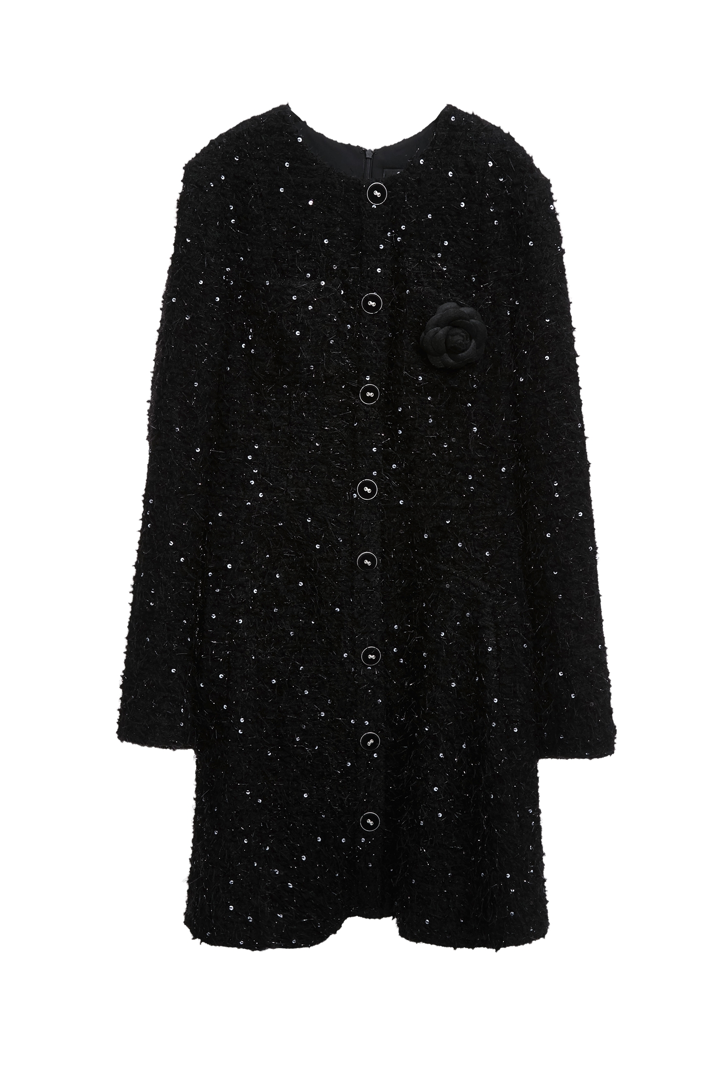 花呢崁亮片羽毛紗小香短洋裝花呢崁亮片羽毛紗小香短洋裝,一般洋裝,小禮服,洋裝特輯,派對特輯,秋冬穿搭,約會特輯,花花世界