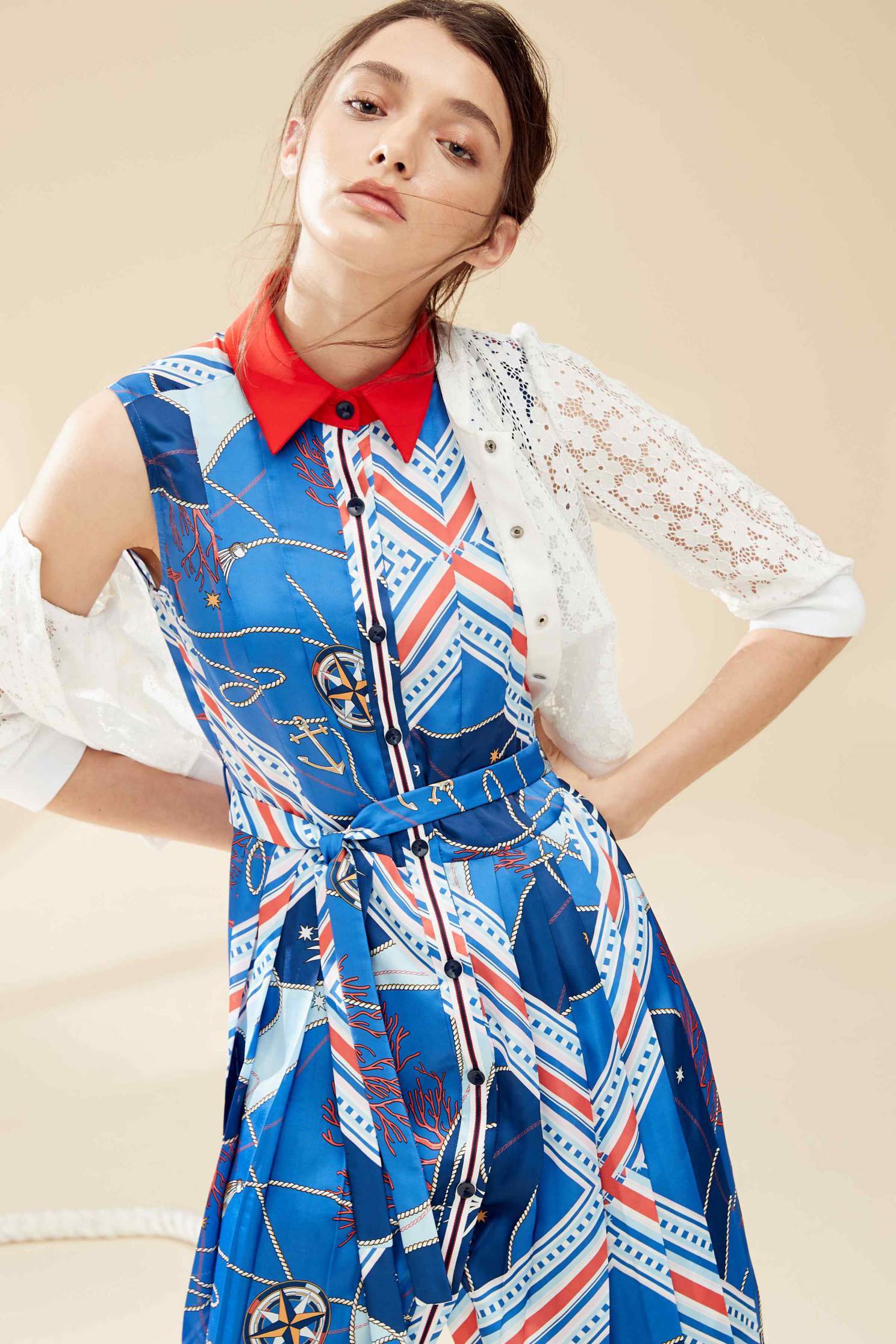 Ocean sytle fashion dress,casualdress,printeddress,firesigns,sleevelessdress