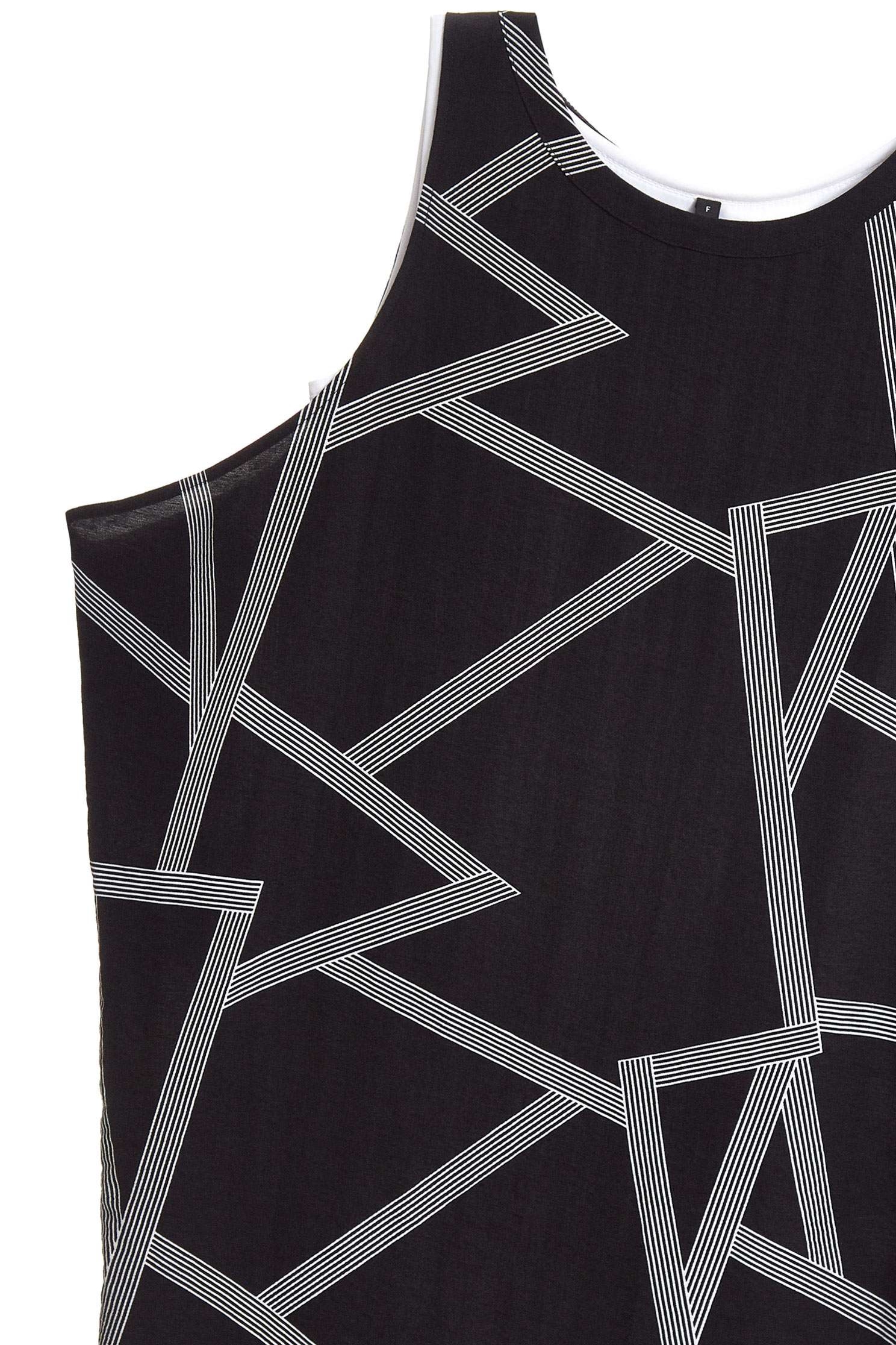 Geometric dress,u-neckdress,casualdress,cocktaildress,sleevelessdress