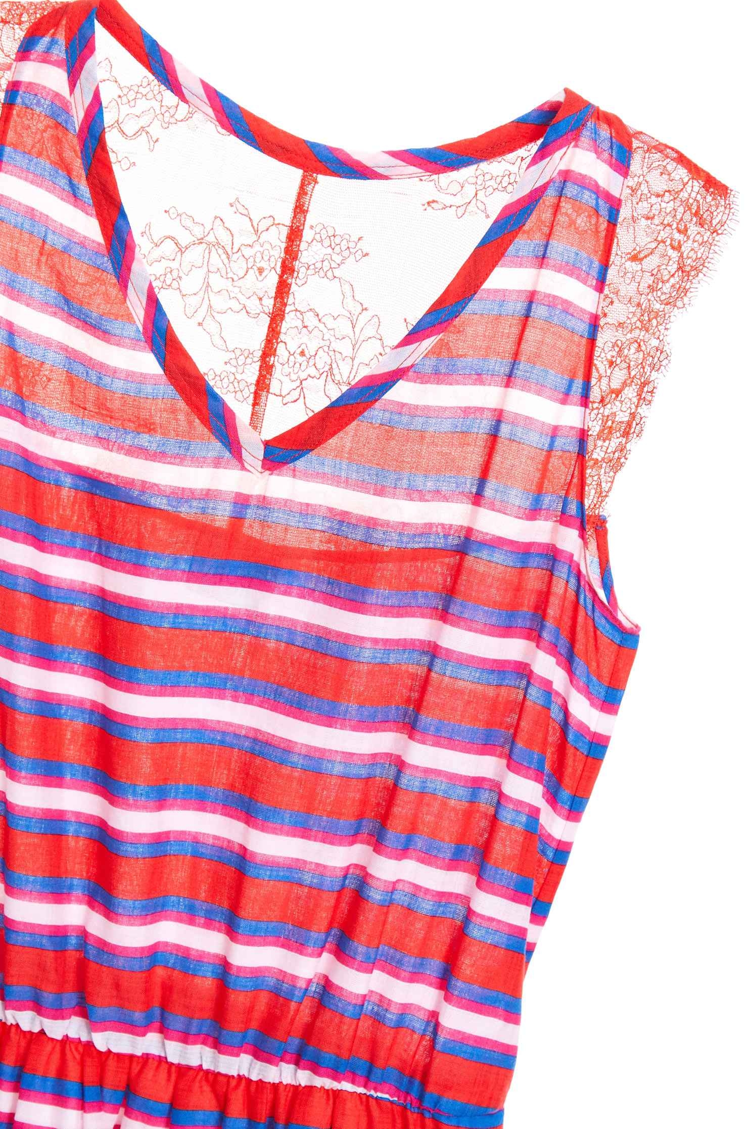 Striped color matching dress,casualdress,sleevelessdress