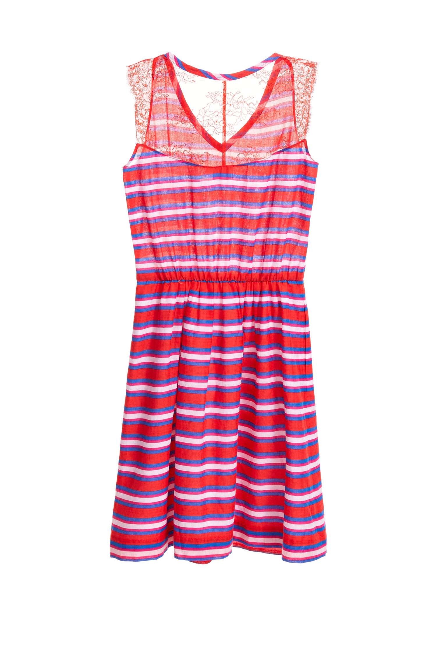 Striped color matching dress,casualdress,sleevelessdress