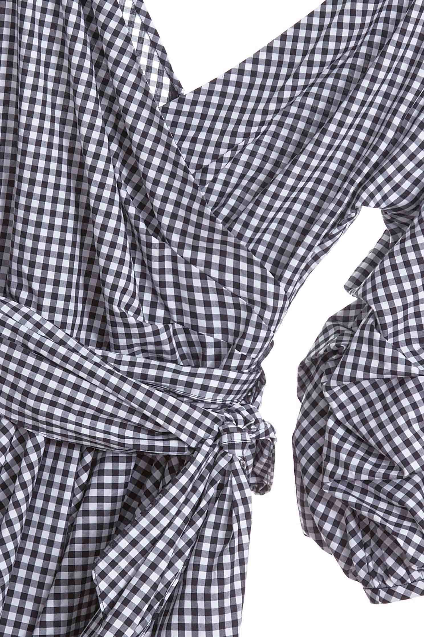 Puff sleeves plaid dress,v-neckdress,dress,earthsigns,onlinelimitededition,cotton,onepiecedress