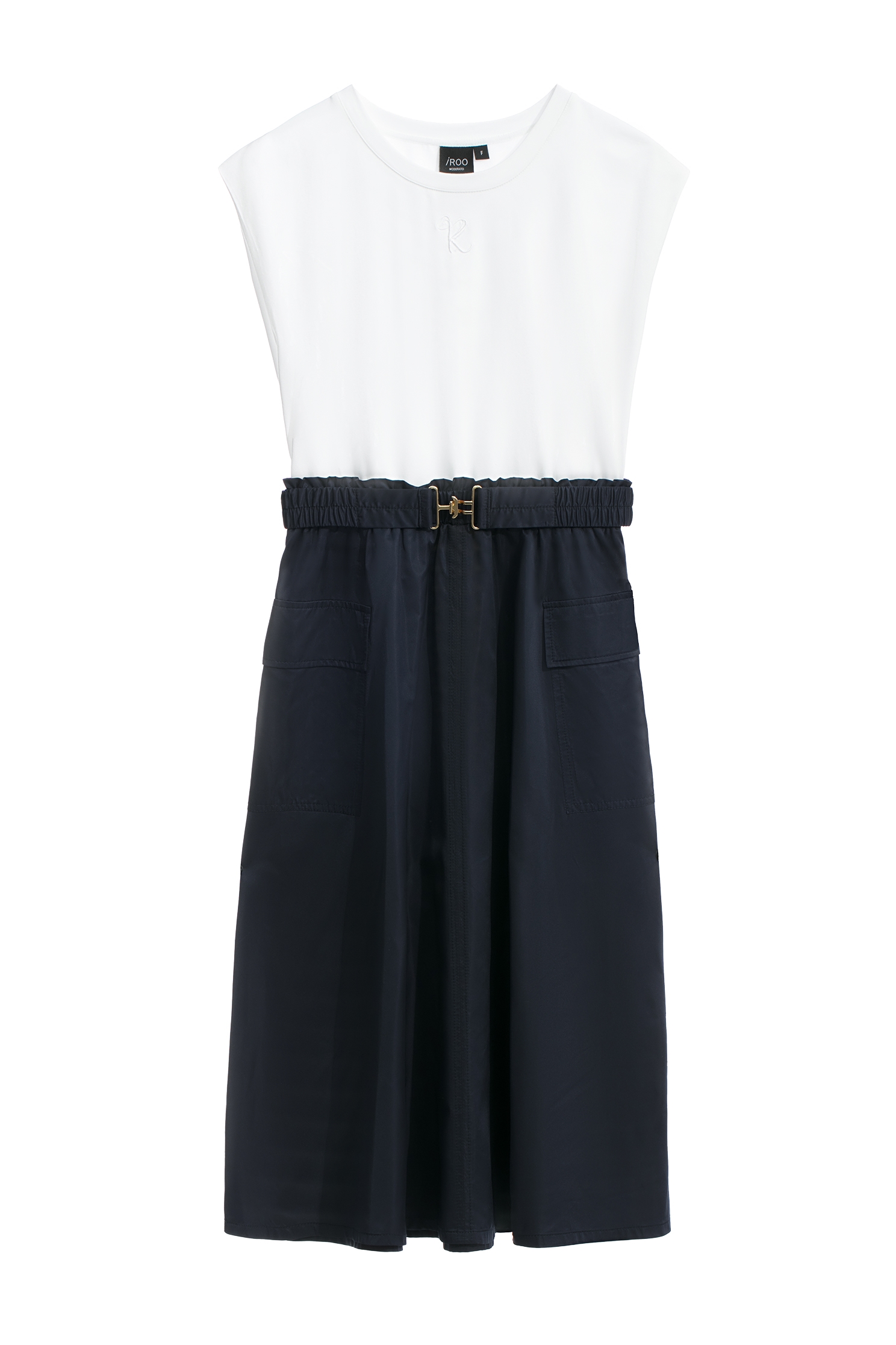 異素材拼接撞色縮腰洋裝異素材拼接撞色縮腰洋裝,一般洋裝,春夏穿搭,洋裝特輯,短袖洋裝,繡花,腰帶