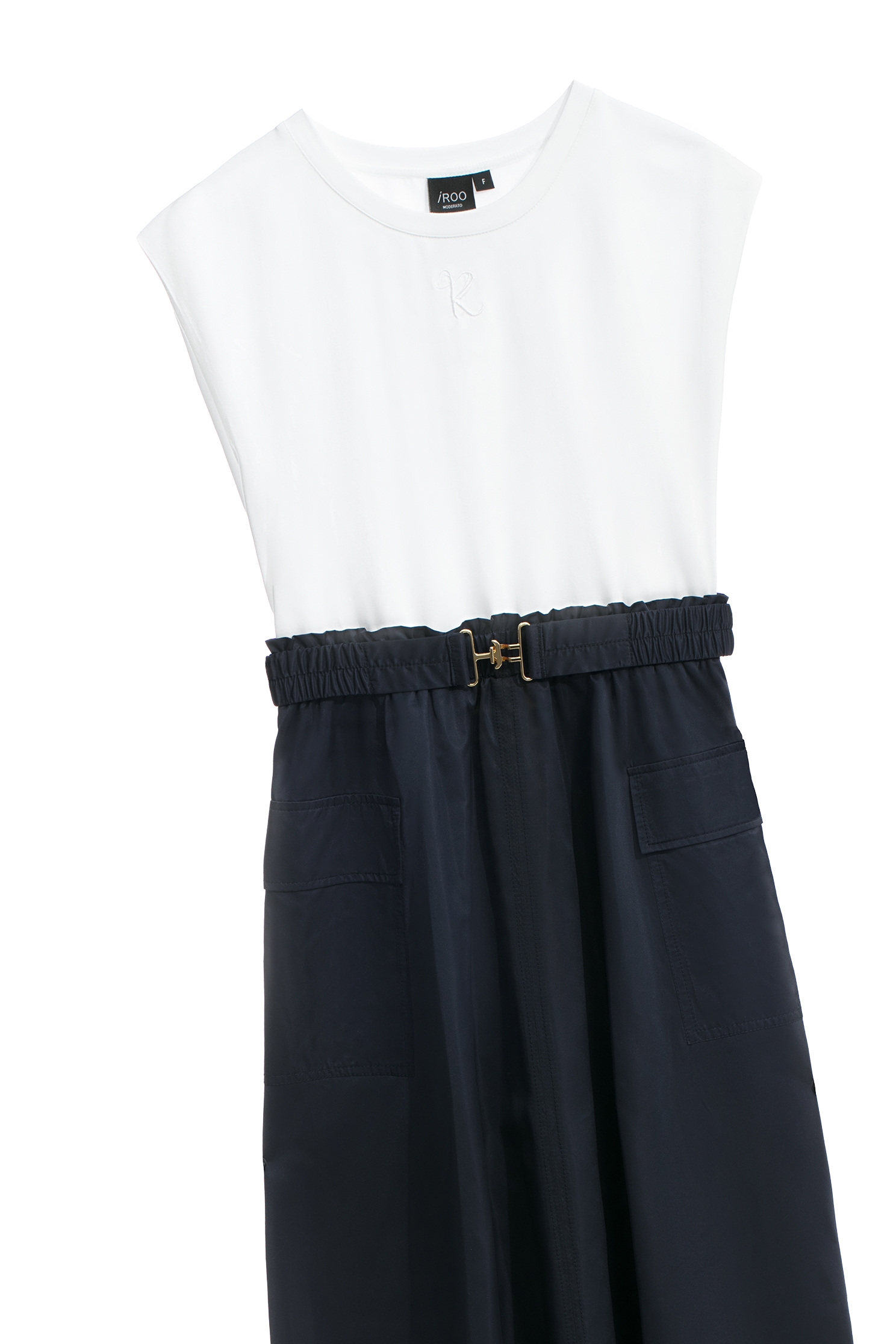 異素材拼接撞色縮腰洋裝異素材拼接撞色縮腰洋裝,一般洋裝,春夏穿搭,洋裝特輯,短袖洋裝,繡花,腰帶