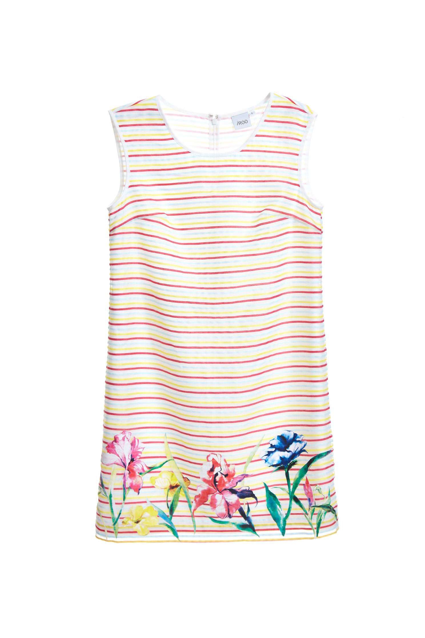 Striped embroidered dress