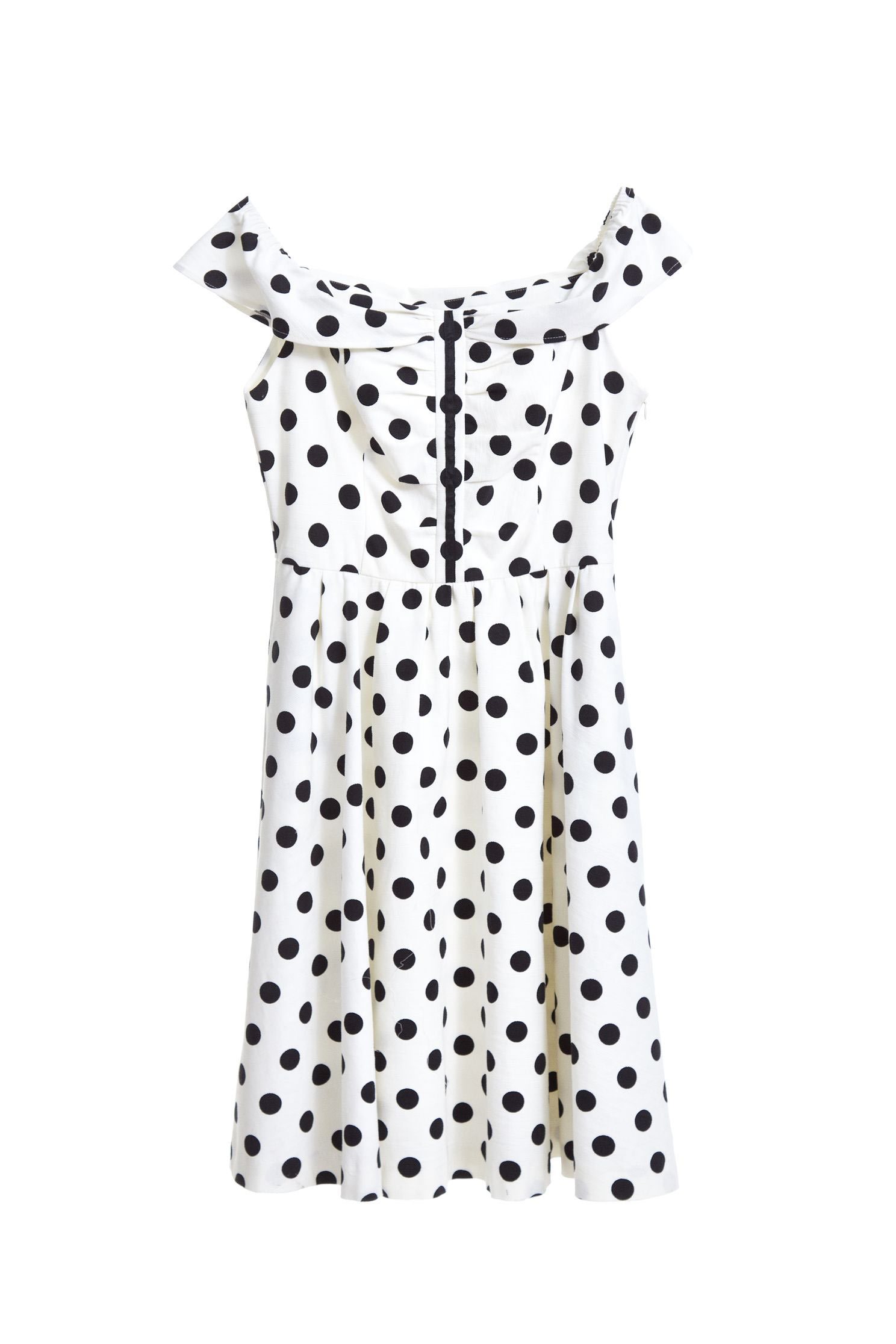 Vintage polka dot dress,boatneckdress