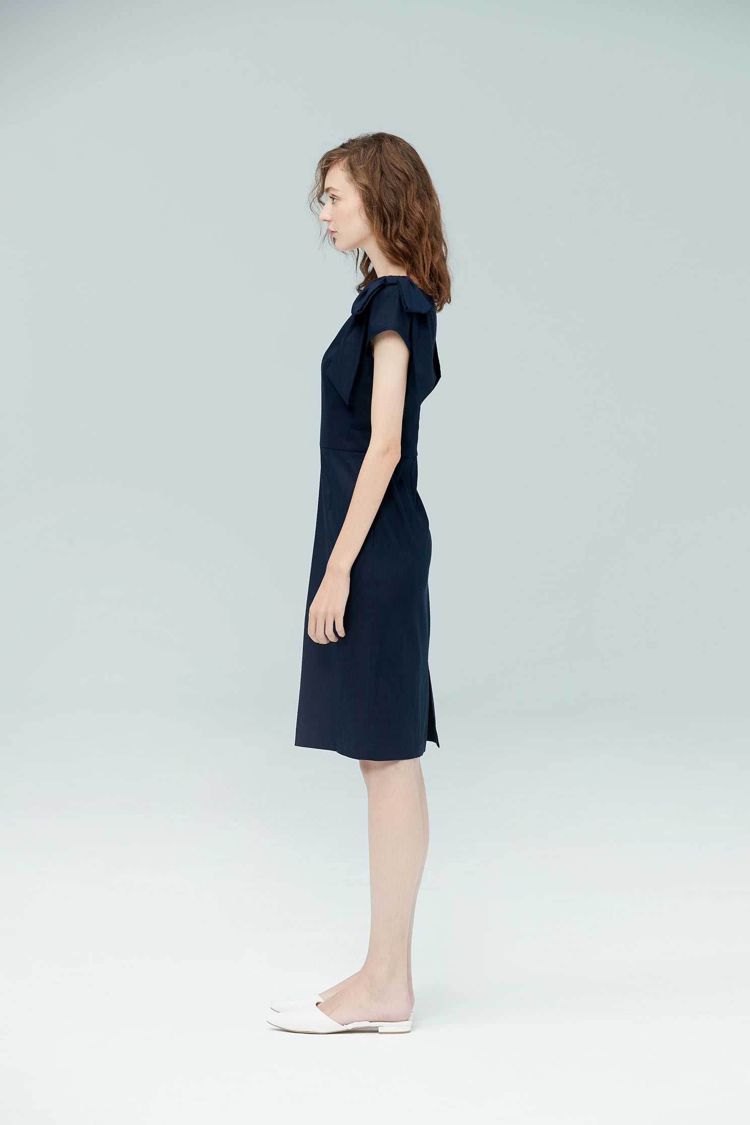 Folded waist design dress