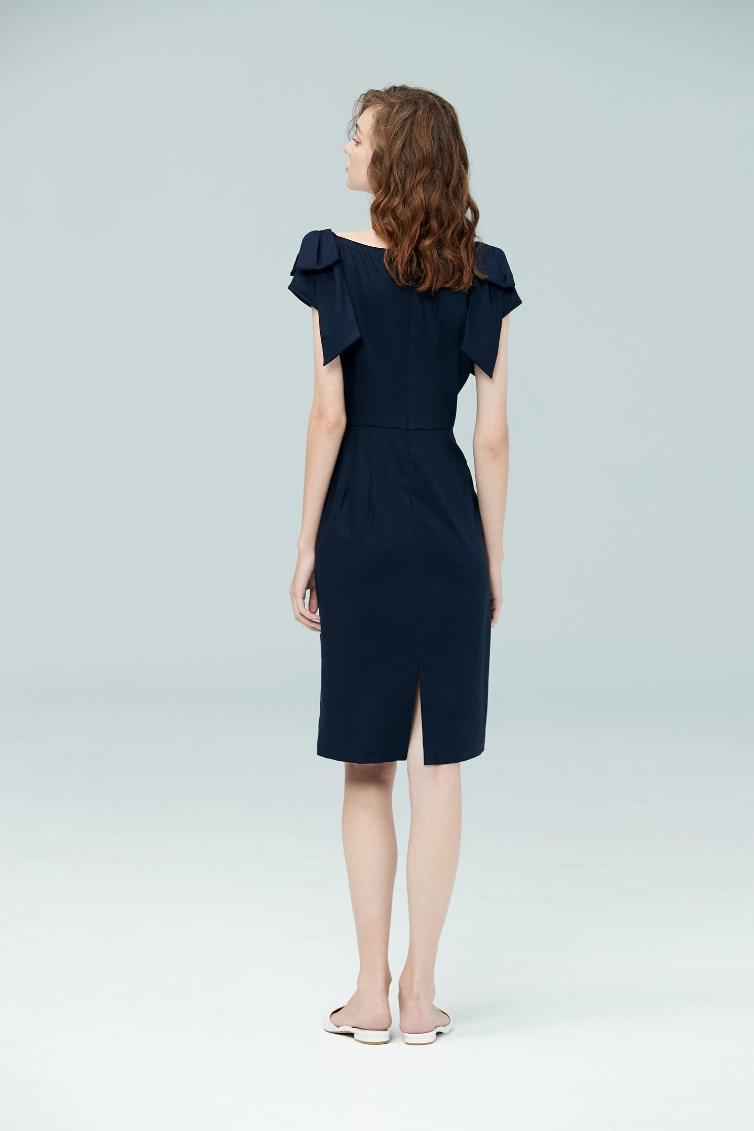 Folded waist design dress