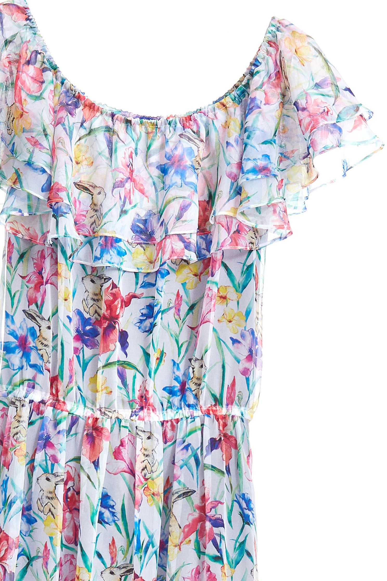 Translucent floral design dress,boatneckdress,printeddress,cocktaildress,shortsleevedress,chiffon,chiffondress