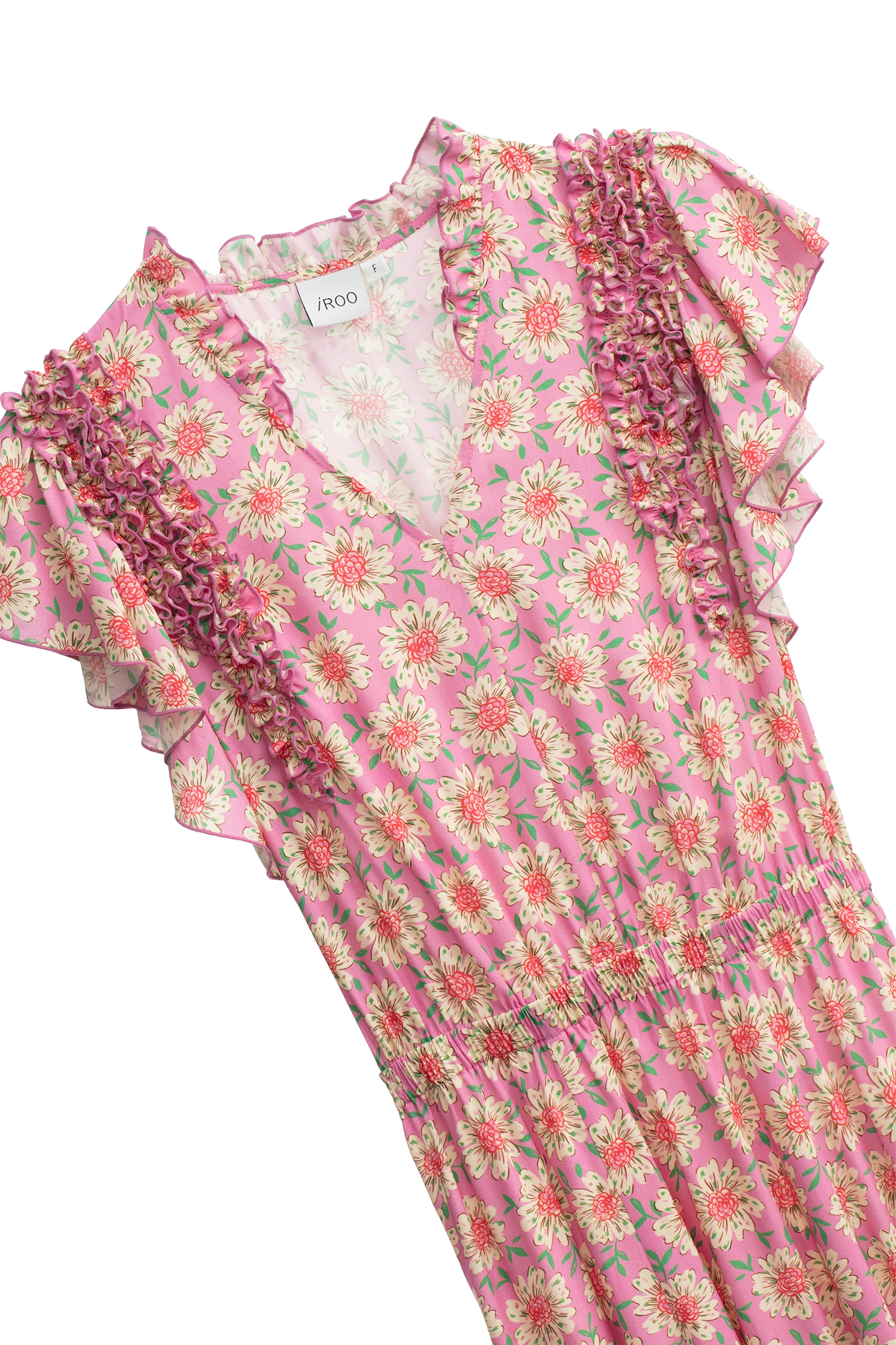 織錦渡假風印花洋裝織錦渡假風印花洋裝,V領洋裝,一般洋裝,人氣商品,印花洋裝,春夏穿搭,洋裝特輯,短袖洋裝,約會特輯,花花世界,荷葉,長洋裝