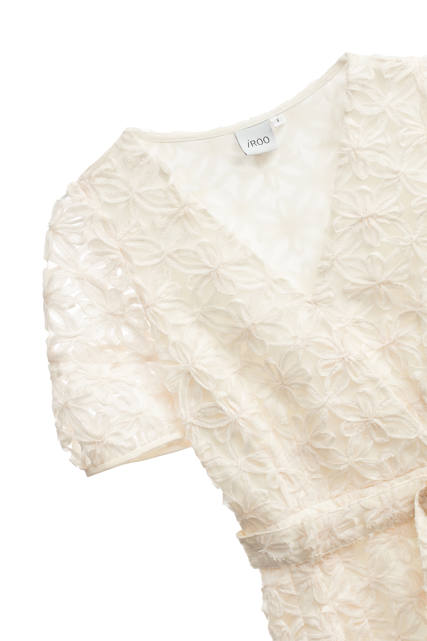 立體海島梔子花洋裝立體海島梔子花洋裝,V領洋裝,一般洋裝,刺繡,春夏穿搭,洋裝特輯,珍珠,短袖洋裝,約會特輯,腰帶