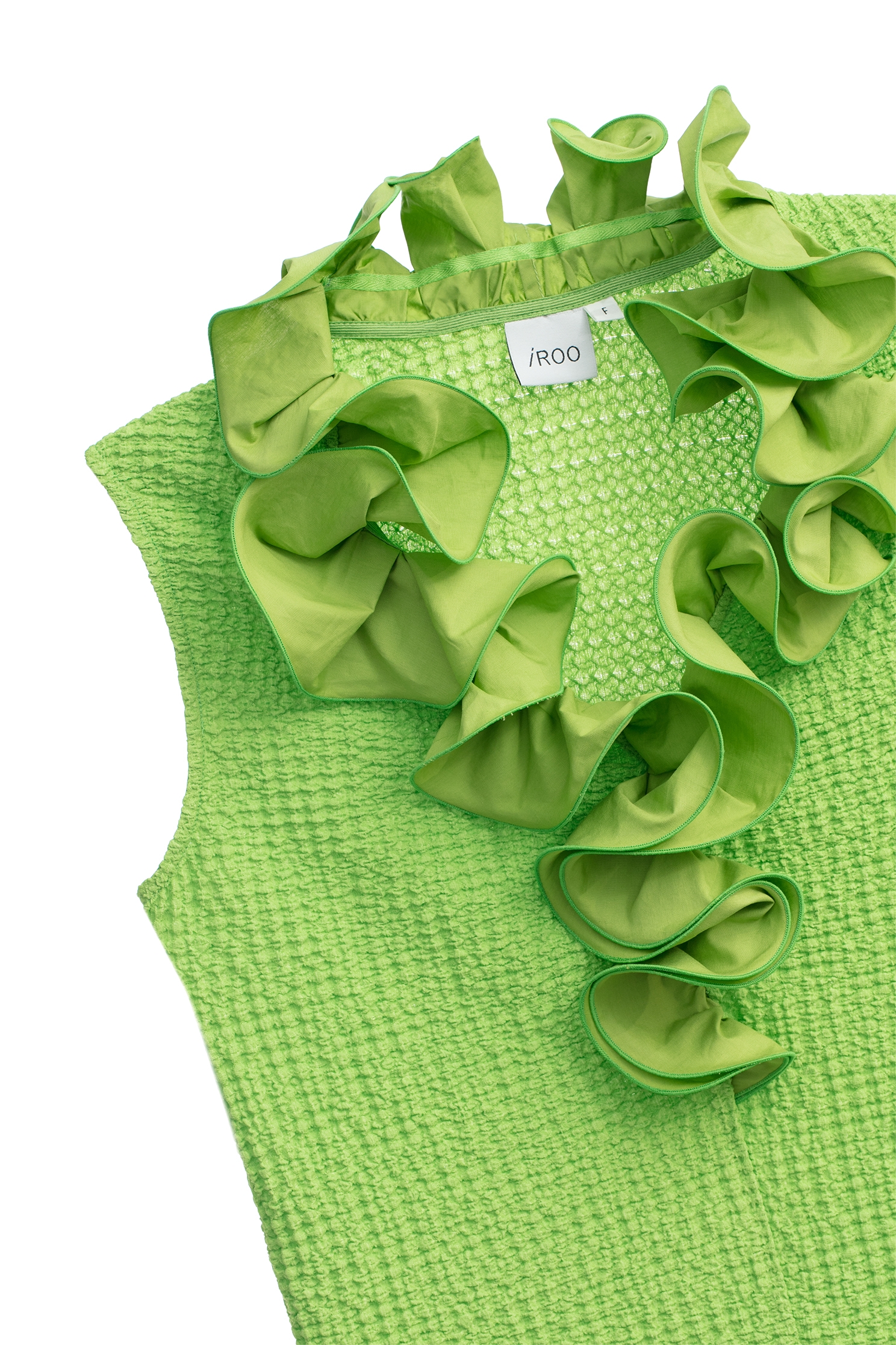 翡翠綠異材質荷葉上衣翡翠綠異材質荷葉上衣,一般背心,一般背心馬甲,上衣,春夏穿搭,背心,荷葉