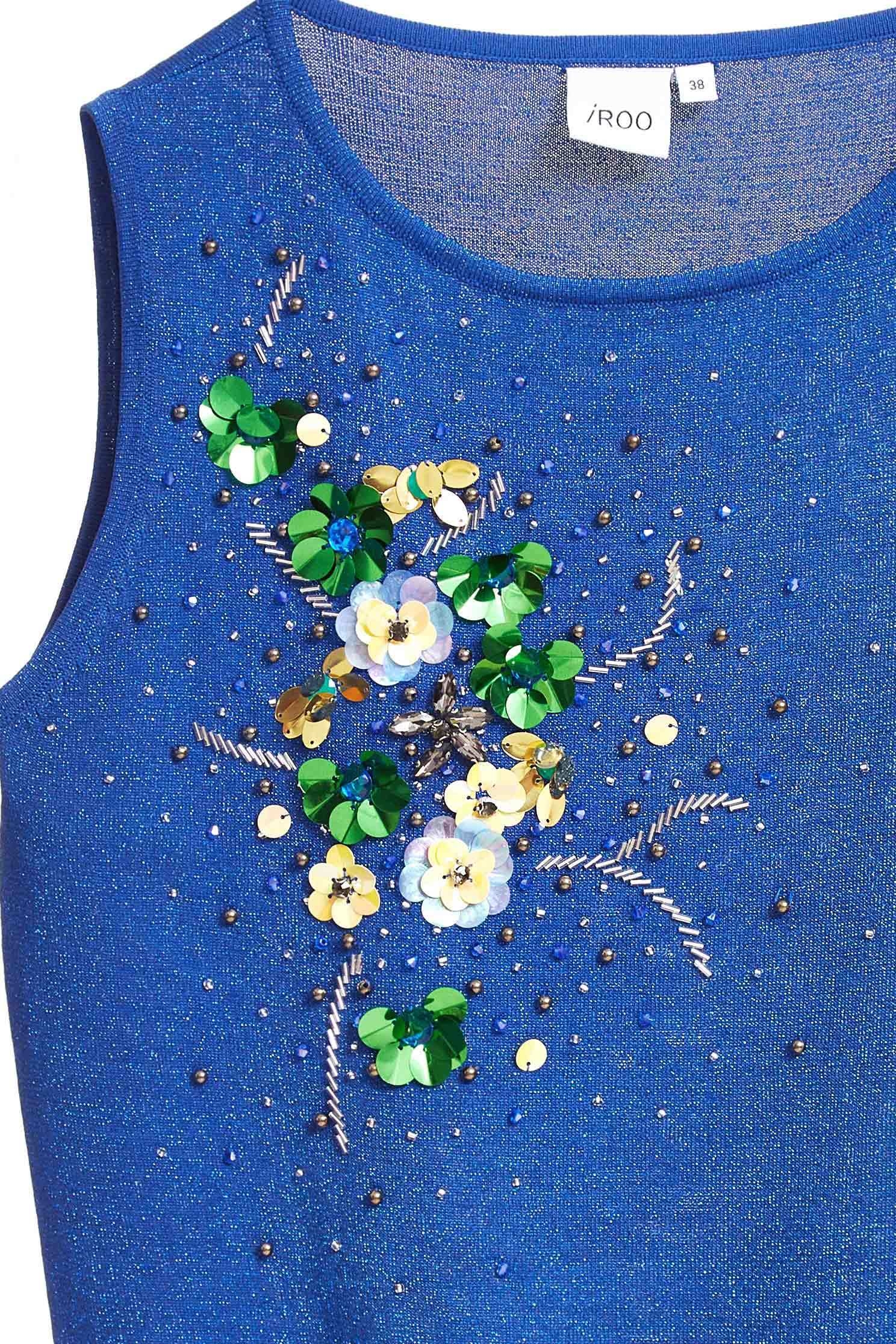 Sequin applique sleeveless knitted vest,vest,vest,knitting,knittedvest,blackvest