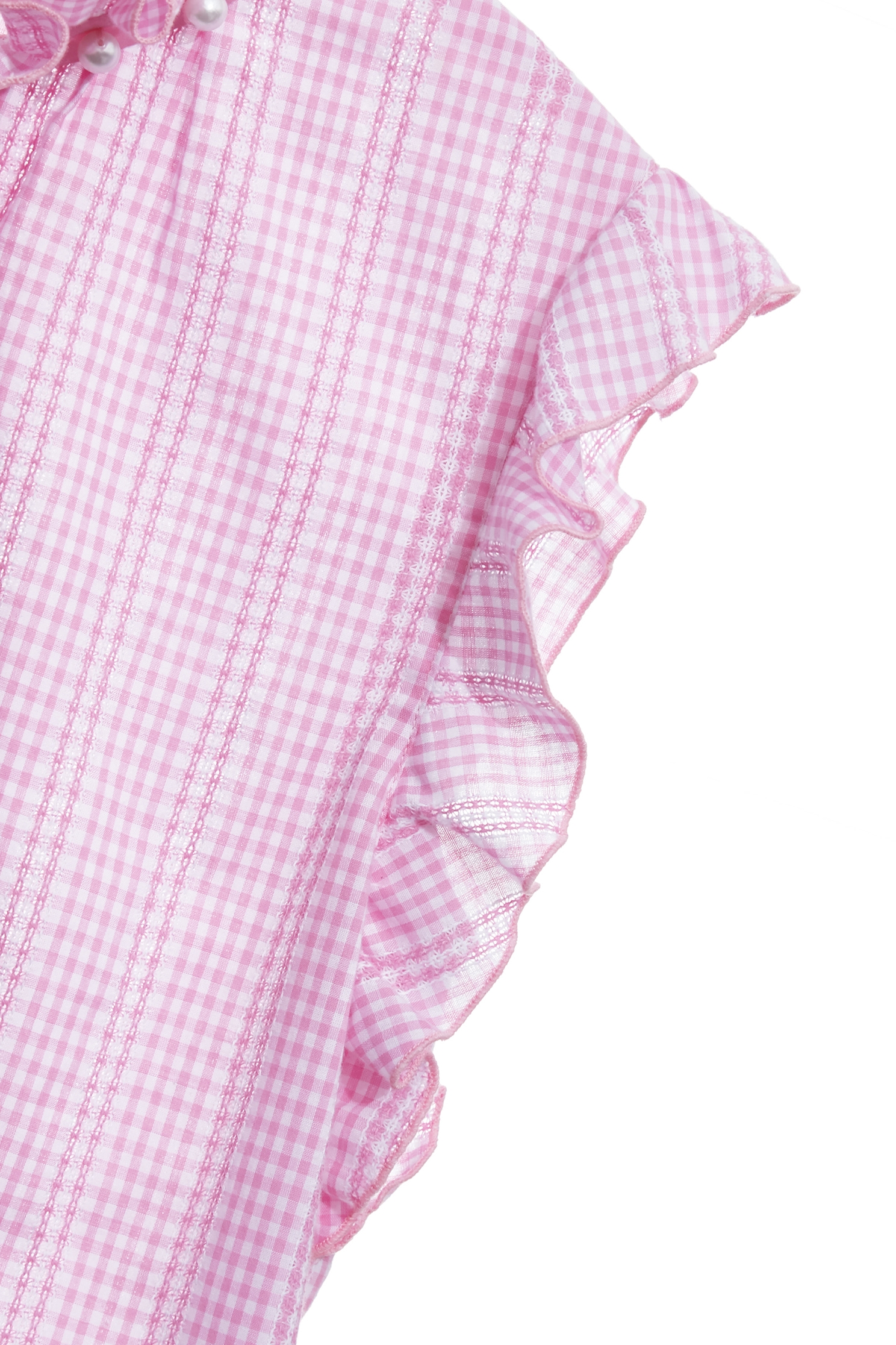 電光紫粉色細格紋上衣電光紫粉色細格紋上衣,一般背心,一般背心馬甲,上衣,春夏穿搭,格紋,珍珠,背心,荷葉,蕾絲