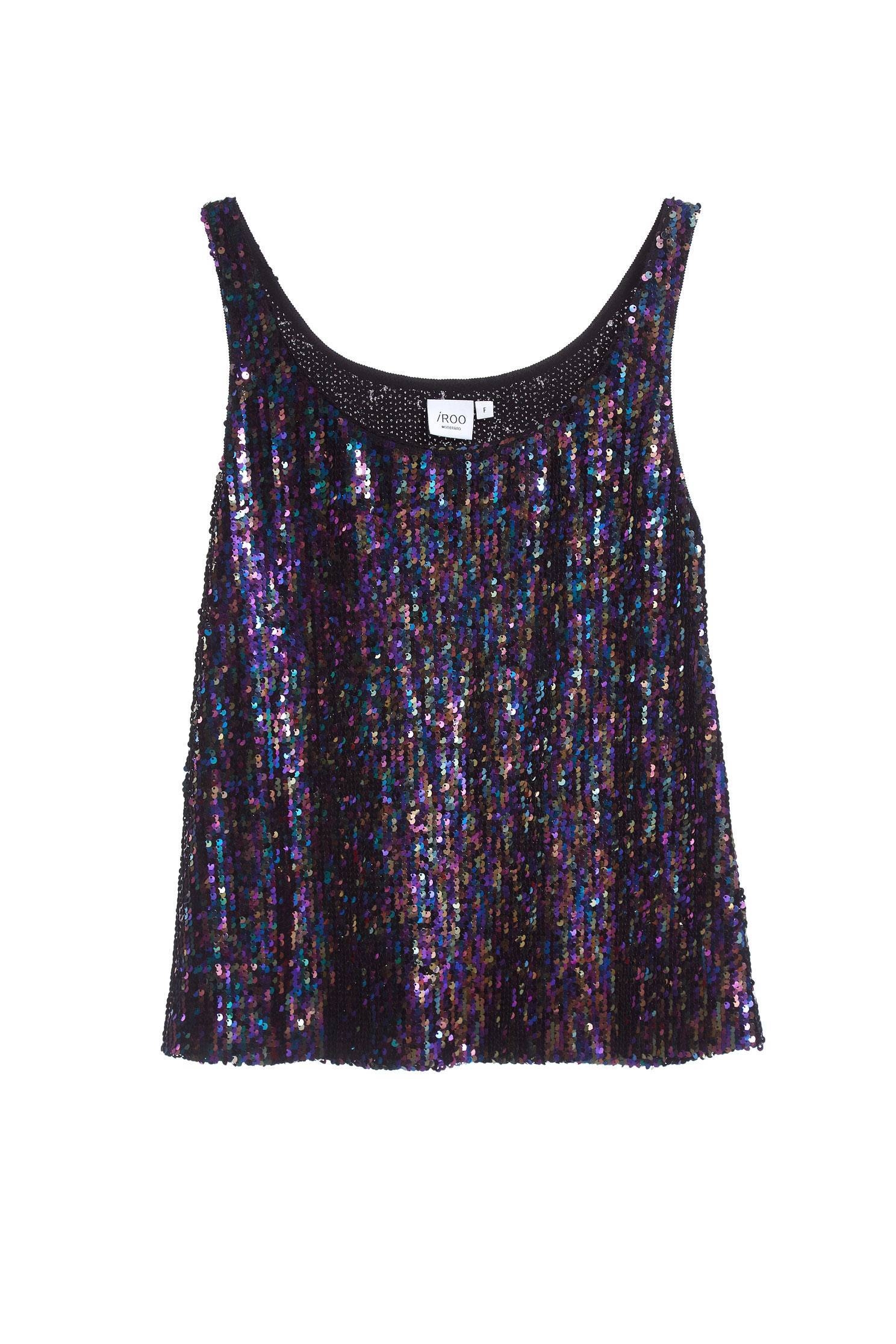 Chest-length sequined sleeveless vest,vest