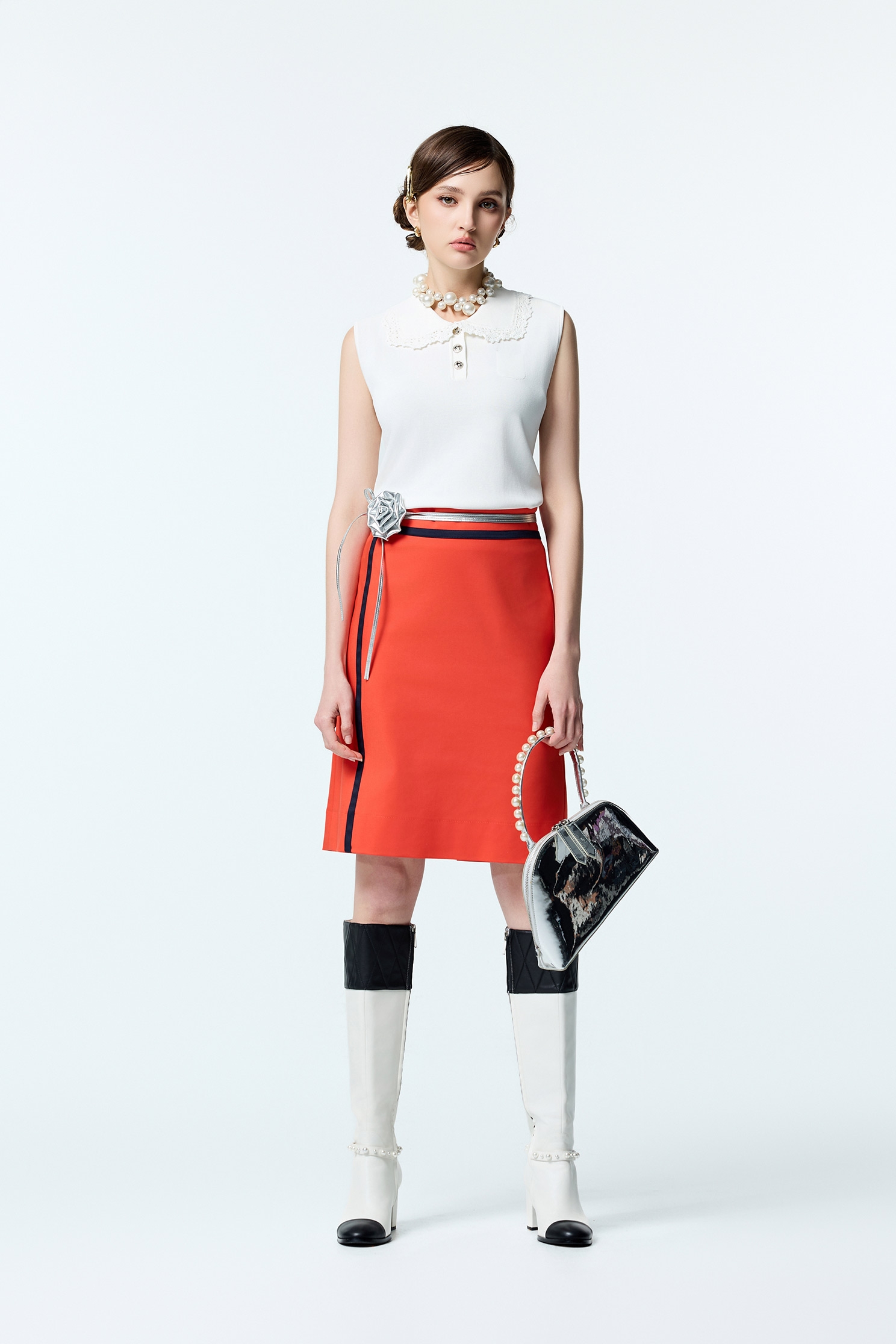 手鉤花領邊針織手鉤花領邊針織,一般背心,一般背心馬甲,上衣,無袖背心,白色背心,秋冬穿搭,背心,針織,針織上衣