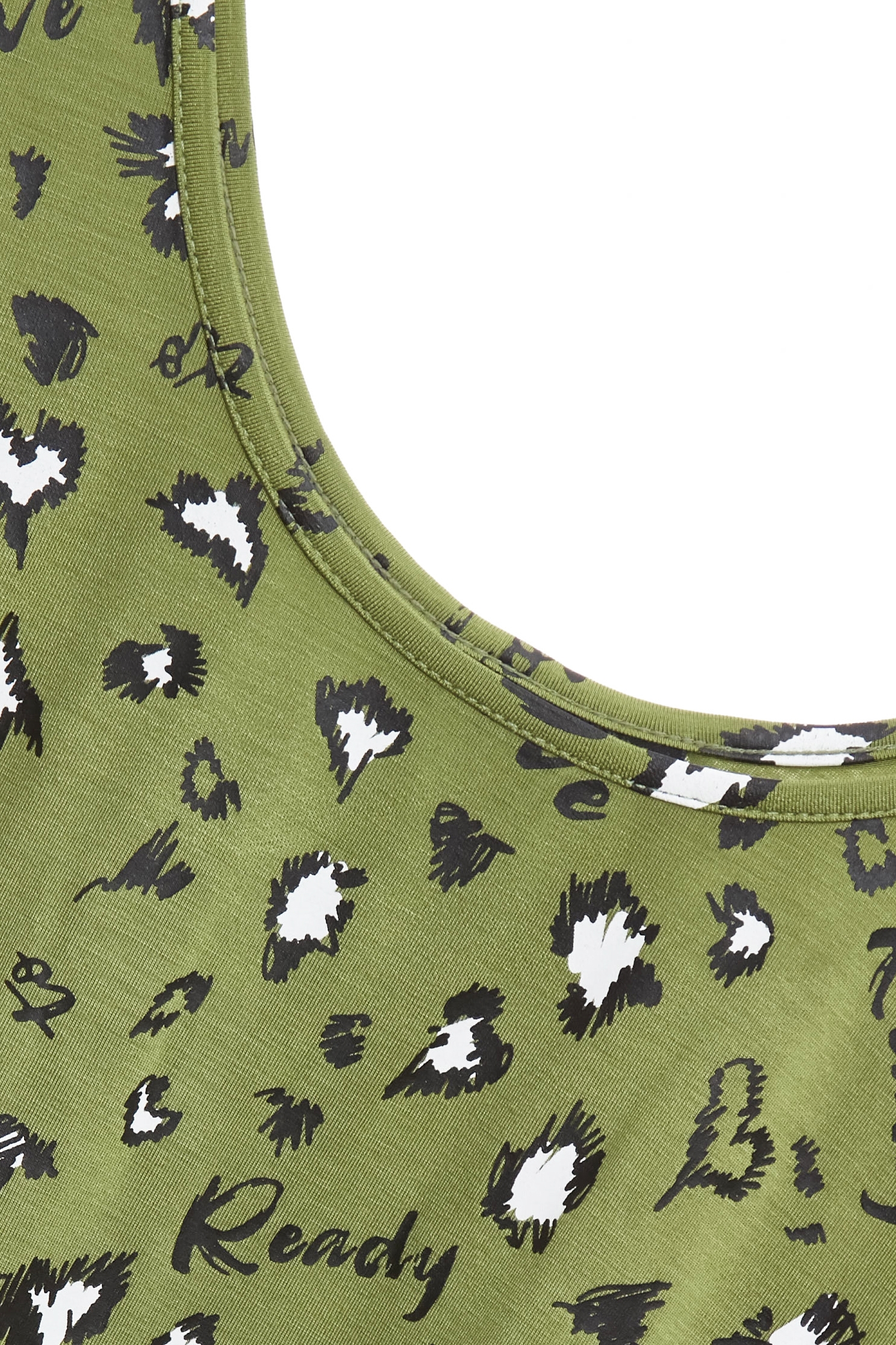 神秘綠豹紋印花背心神秘綠豹紋印花背心,T恤,一般背心,一般背心馬甲,時髦成套搭配,秋冬穿搭,背心