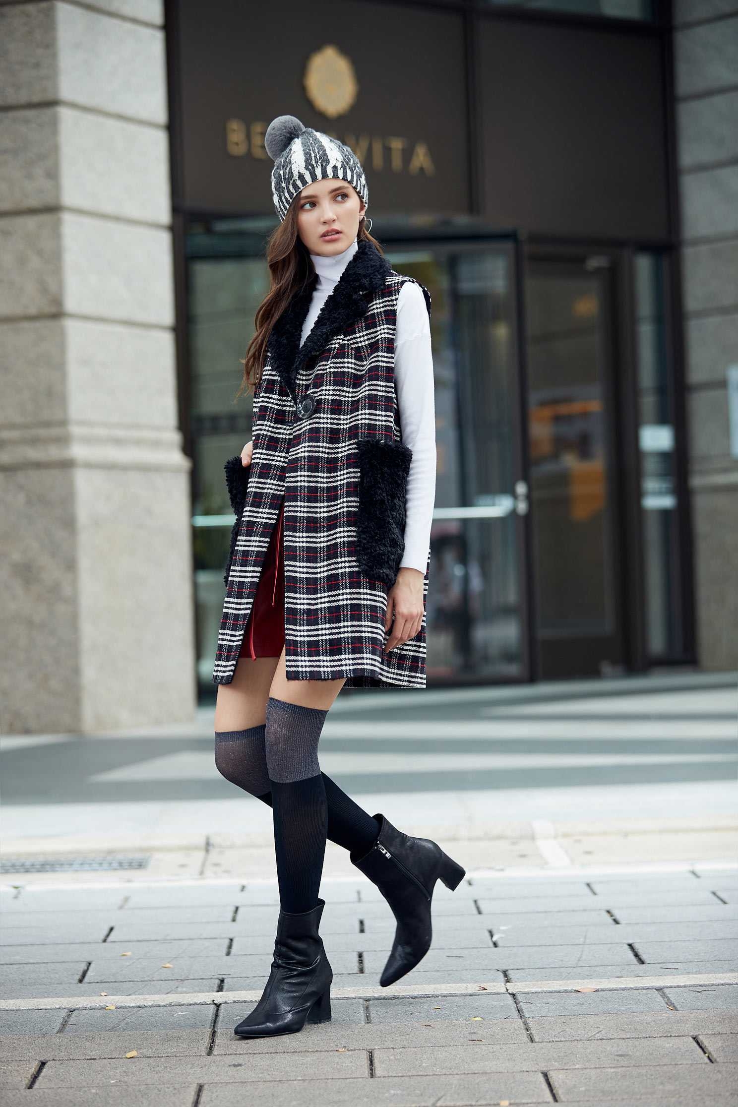 Vintage plaid classic design vest,vest,vest