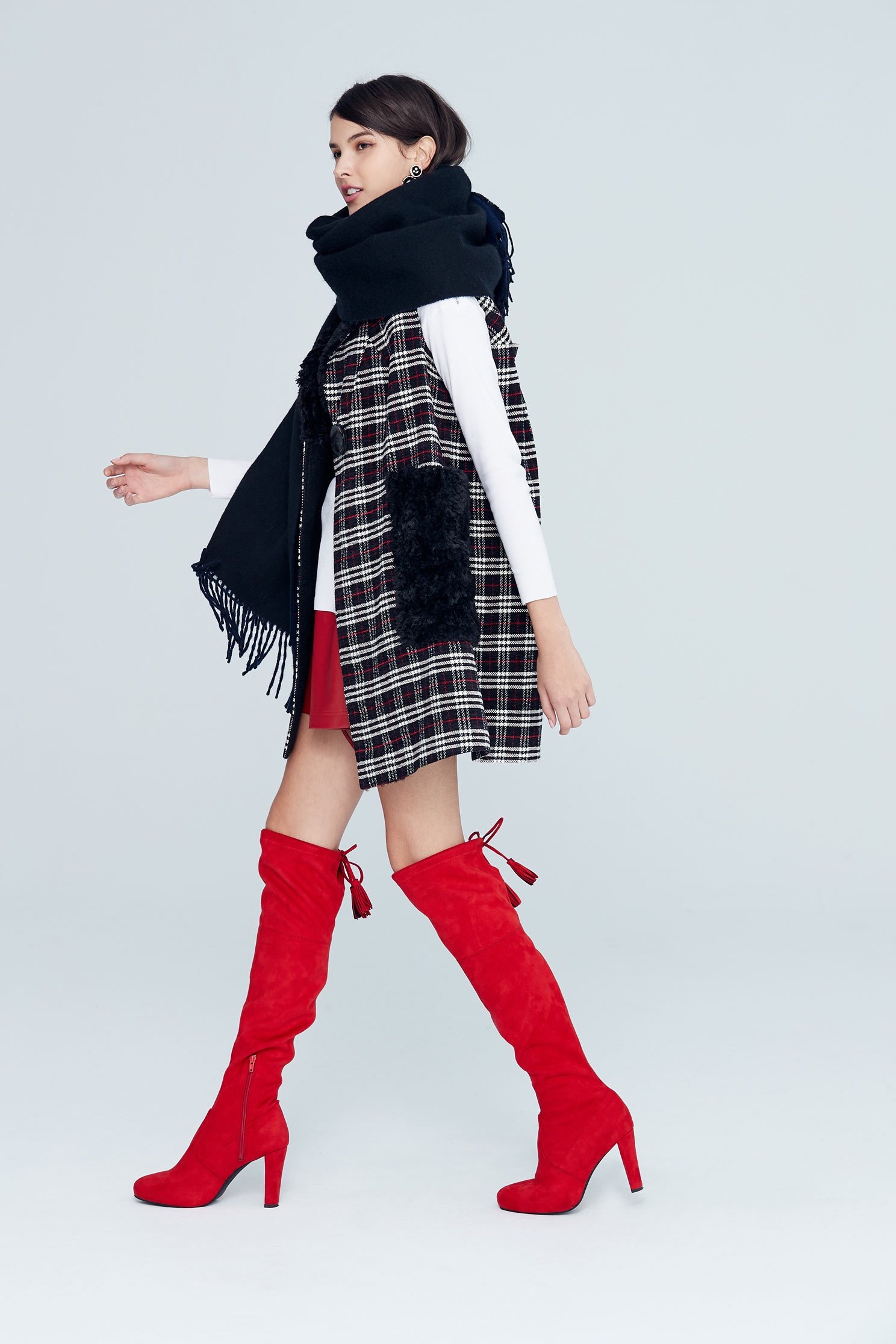 Vintage plaid classic design vest,vest,vest