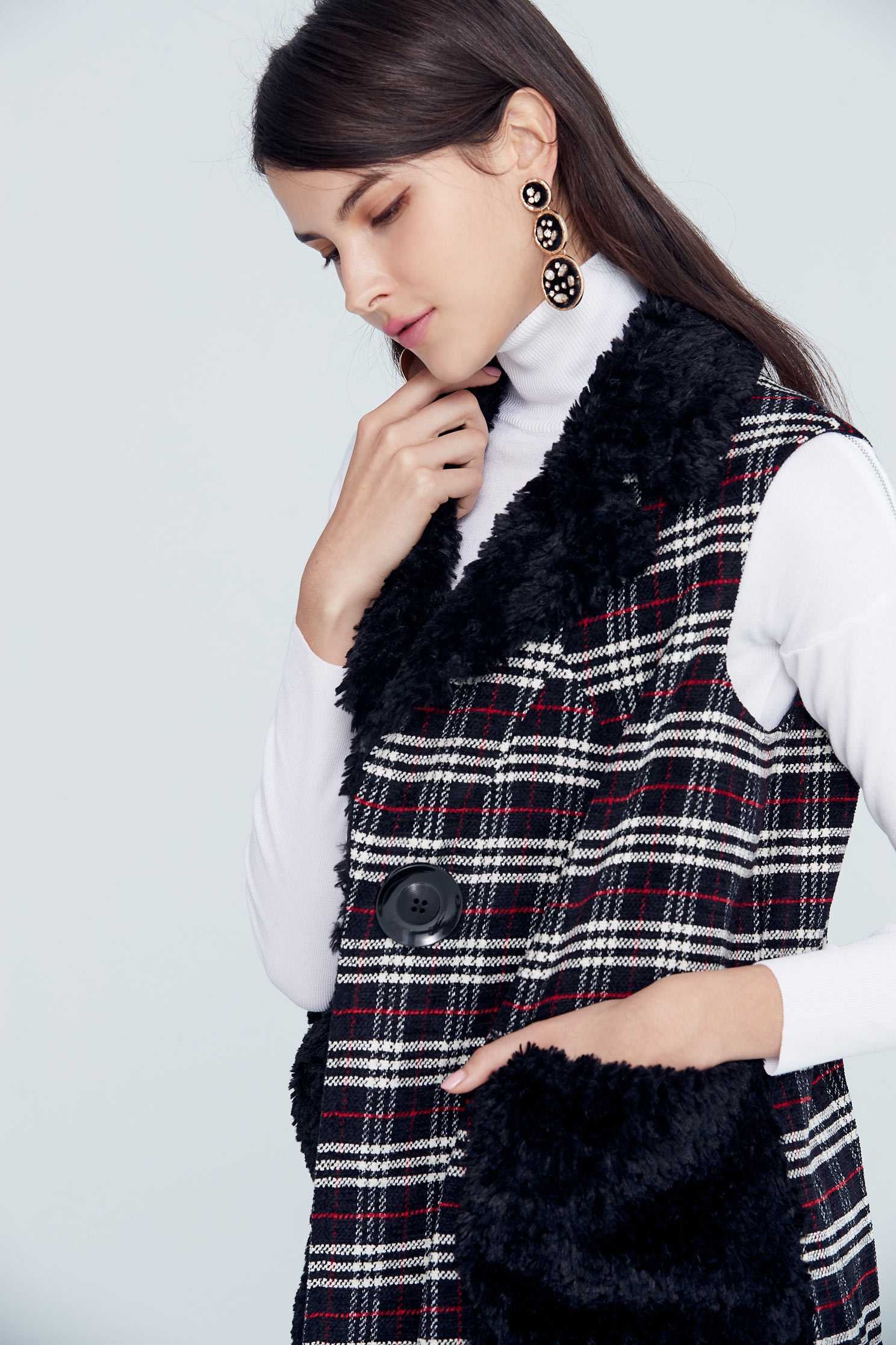 Vintage plaid classic design vest,vest,vest