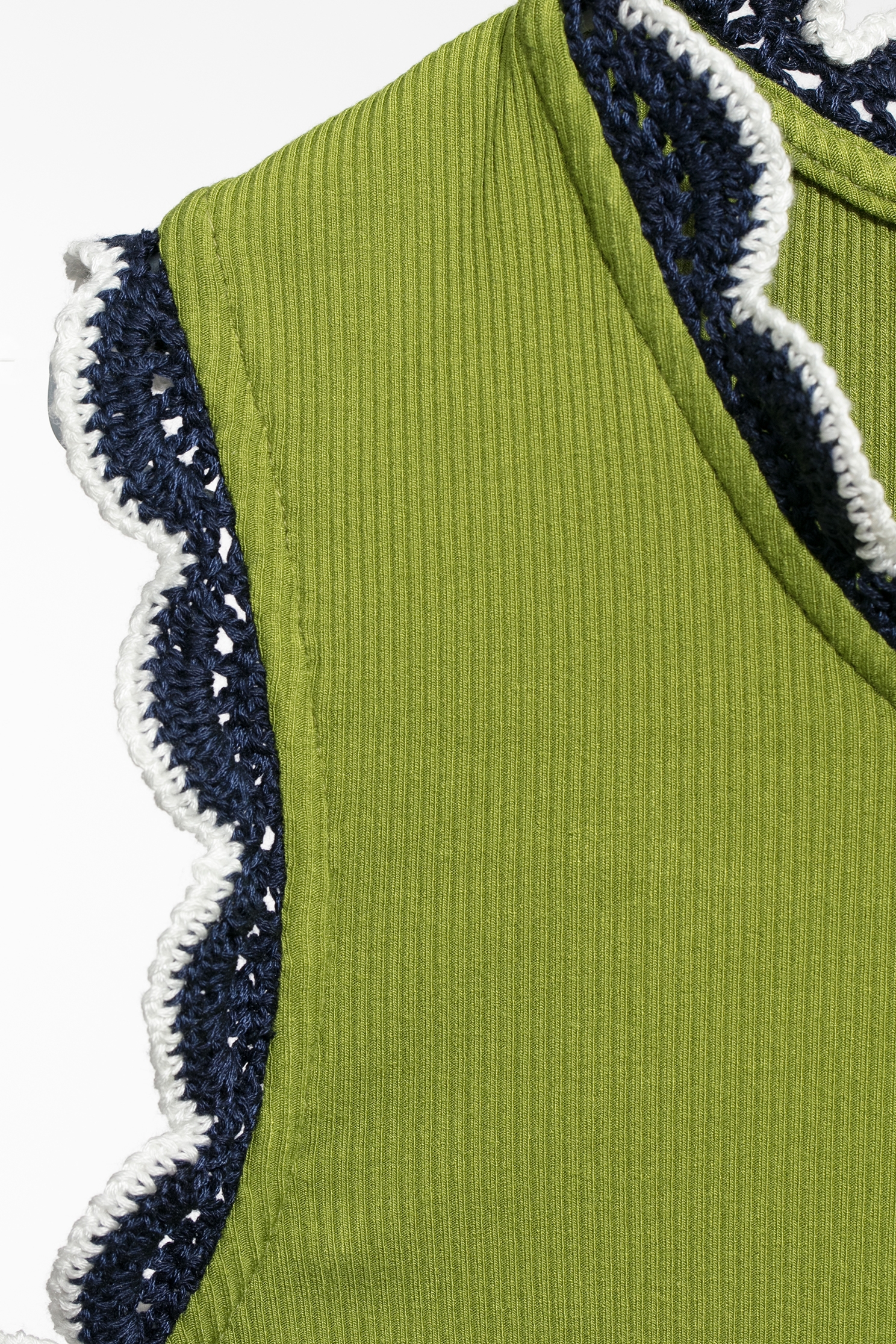 數字青檸色花辦邊背心數字青檸色花辦邊背心,一般背心,一般背心馬甲,上衣,秋冬穿搭,背心,針織,針織背心