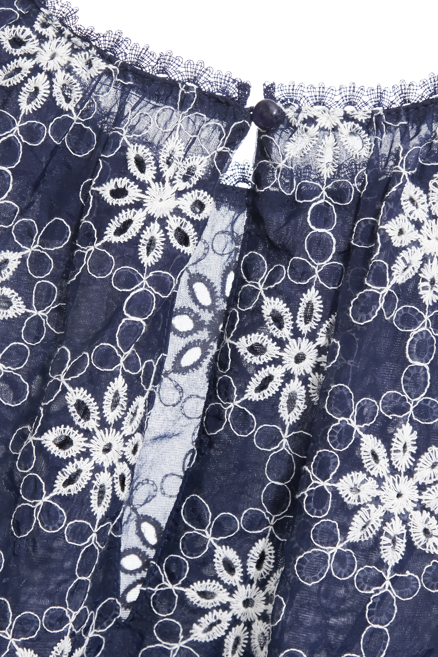 航海藍復古簍空刺繡上衣航海藍復古簍空刺繡上衣,一般背心,上衣,刺繡,秋冬穿搭,背心