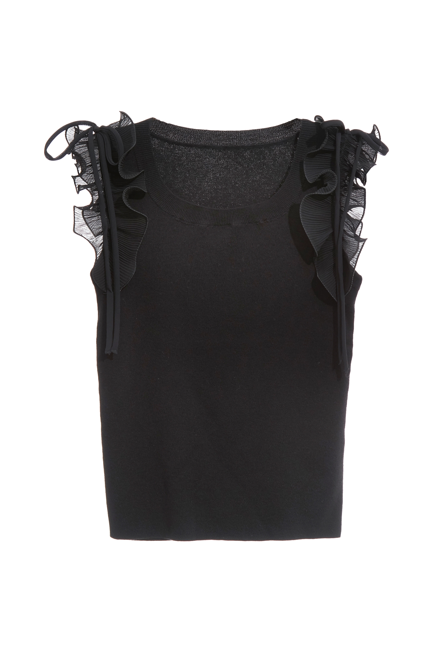 壓摺波浪荷葉背心針織壓摺波浪荷葉背心針織,一般背心,一般背心馬甲,上班OL穿搭,秋冬穿搭,約會特輯,背心,荷葉,輕奢度假,輕奢渡假,針織,針織背心,雪紡