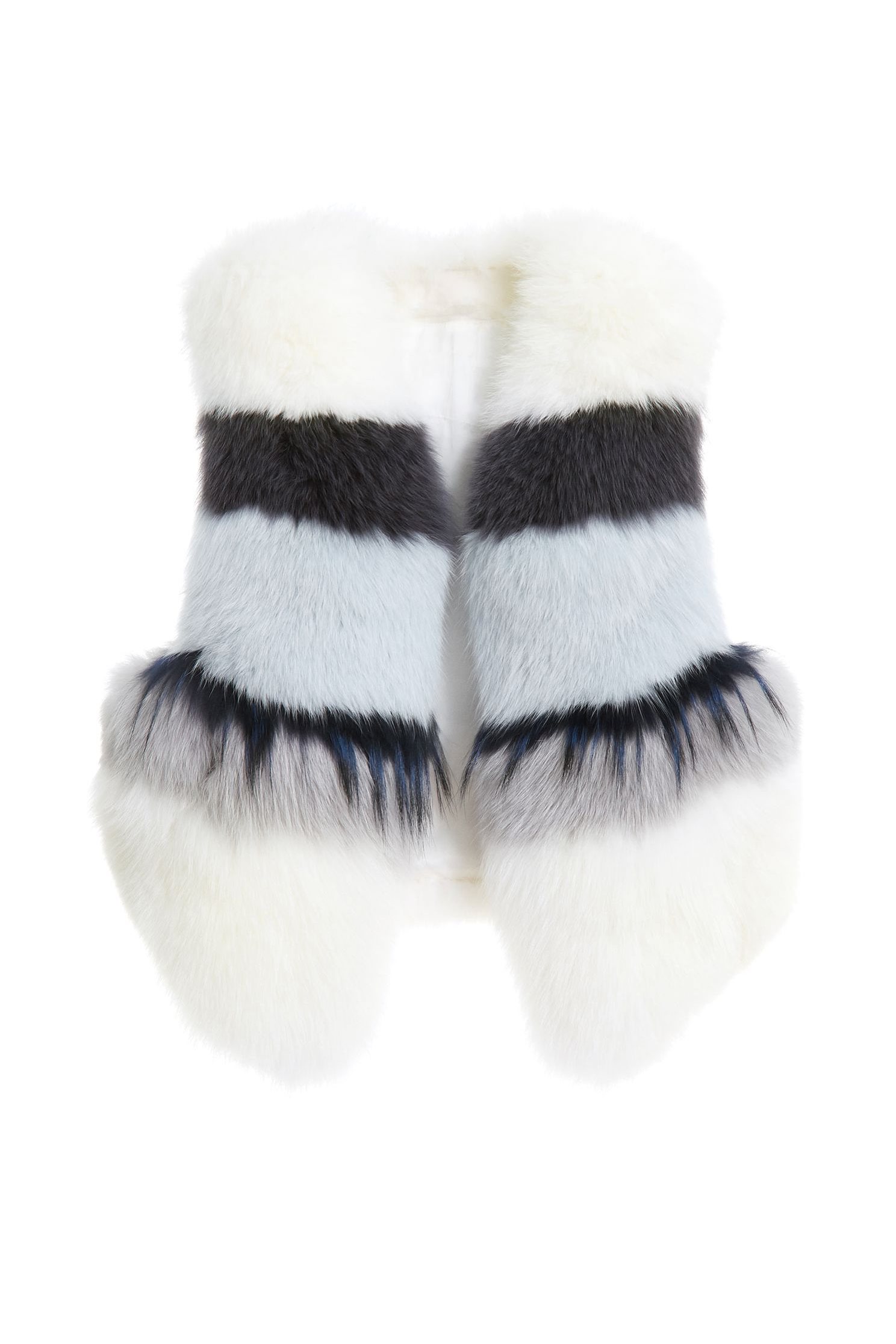 Color-striped fur vest,singlet,vest