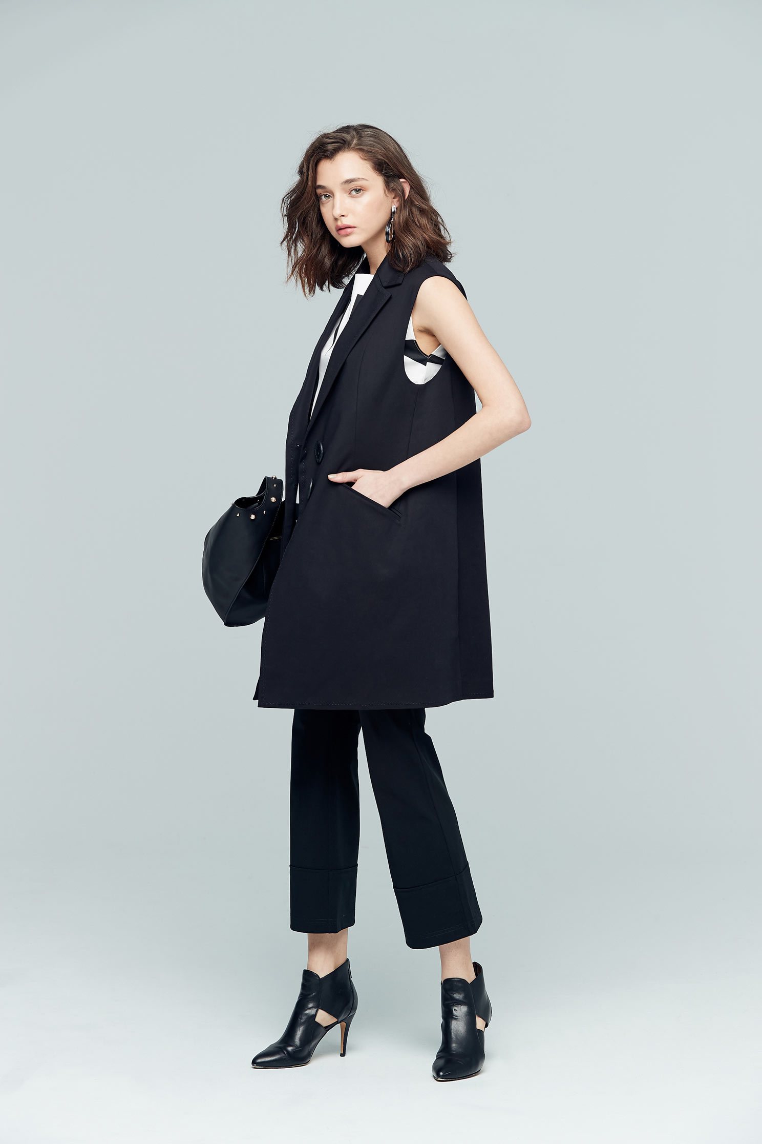 Lapel classic vest,singlet,vest,blackvest