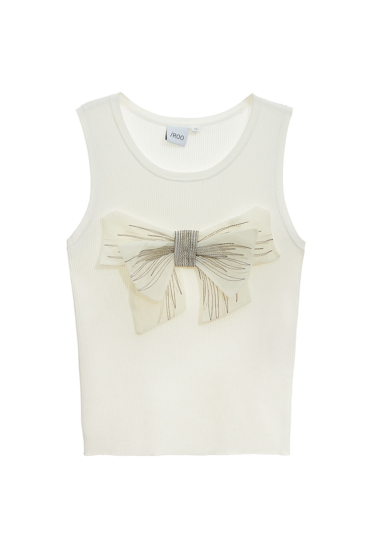 綴刺繡線蝴蝶結背心綴刺繡線蝴蝶結背心,一般背心,一般背心馬甲,刺繡,春夏穿搭,白色背心,背心,蝴蝶結,針織,針織背心