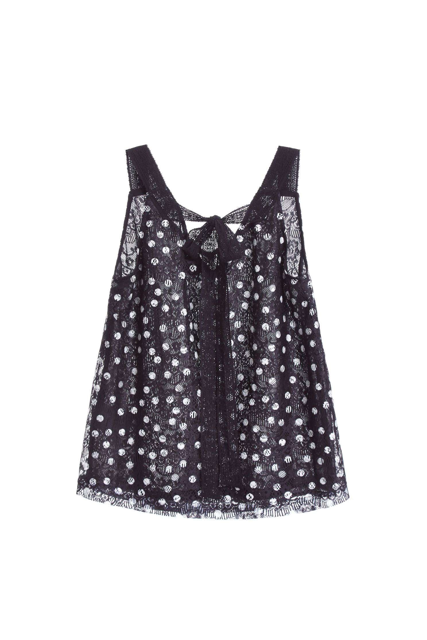 Full polka dots fashion vest,vest,lace,lacevest,girlfriendsspringtour