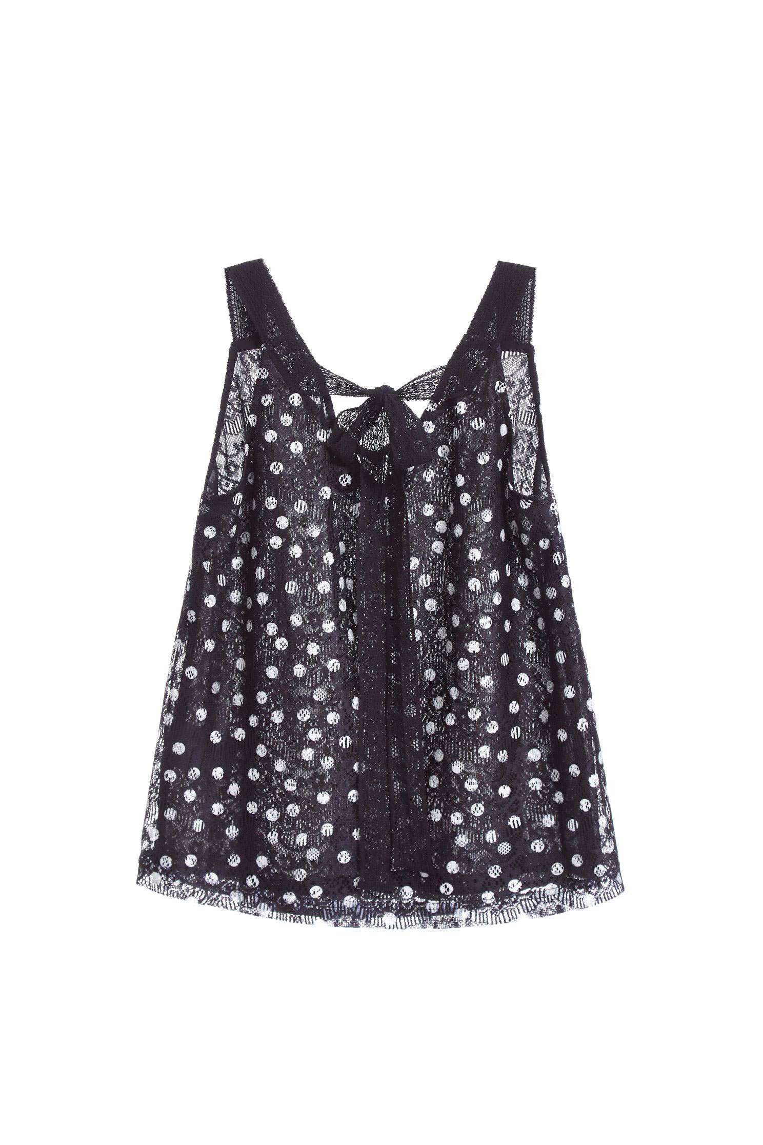 Full polka dots fashion vest,vest,lace,lacevest,girlfriendsspringtour