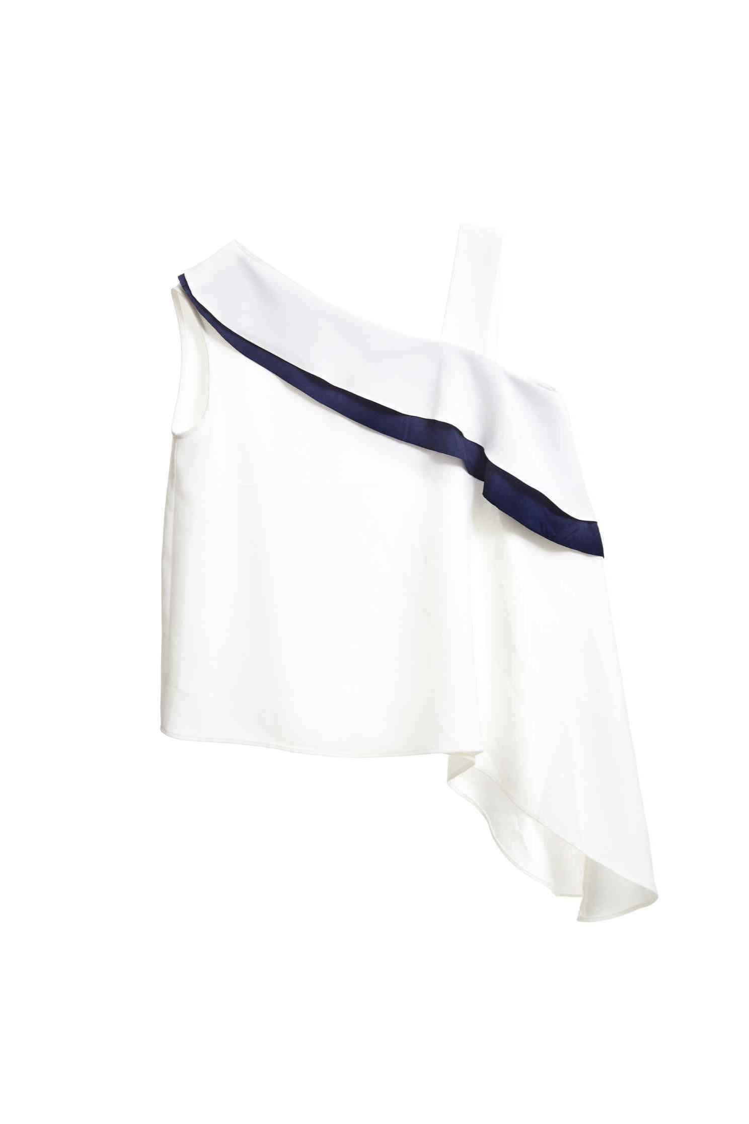 Irregular one shoulder vest,whitevest,vest